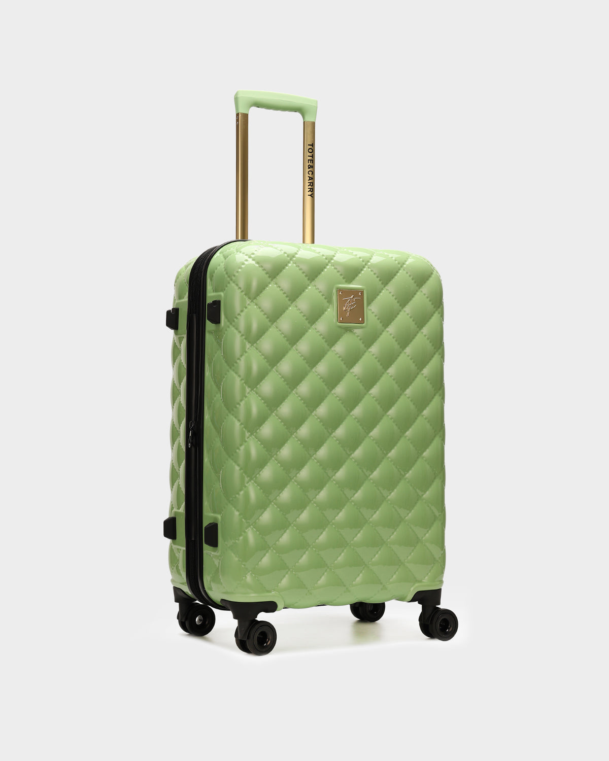 Premium Diamond 3-Piece Hardshell Luggage Set in Crystal Green - Lightweight Spinner Suitcase for Travel, Vacation & Business Trips (Carry-On, Medium & Large)