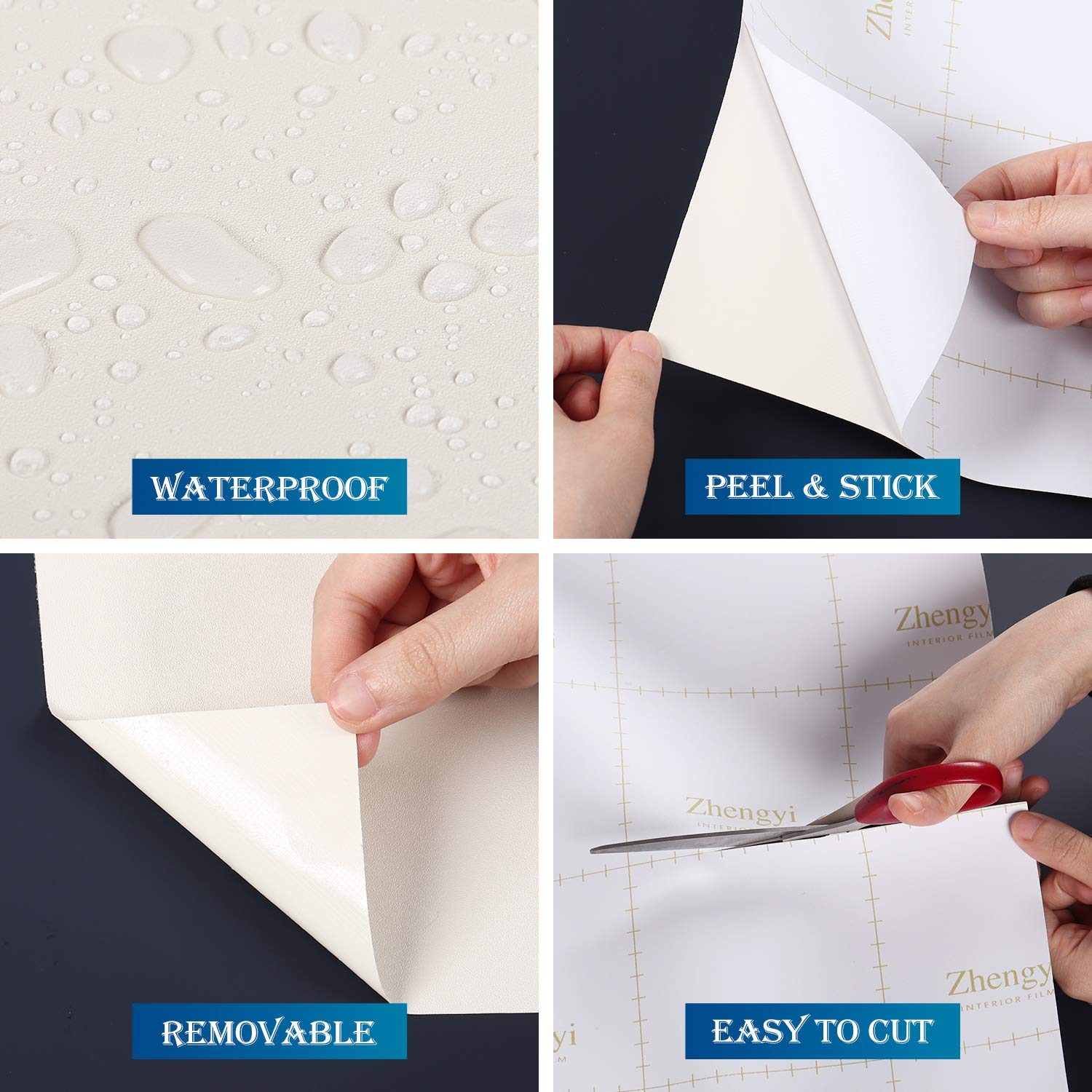 FunStick Matte White Peel and Stick Wallpaper - 30cm x 5M Self-Adhesive Removable Vinyl for Cabinets, Dressers, Vanity Desks - Waterproof, Thick Contact Paper for Home Decor & DIY Projects