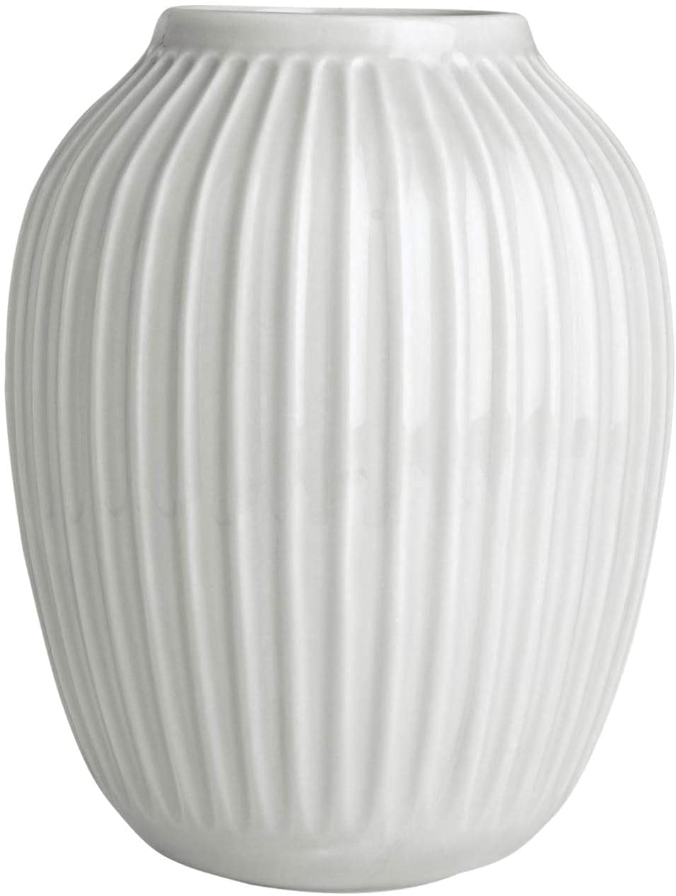 Kähler Hammershøi White Ceramic Vase - 25 cm Tall Scandinavian Home Decor for Living Room, Dining Table & Wedding Centerpieces