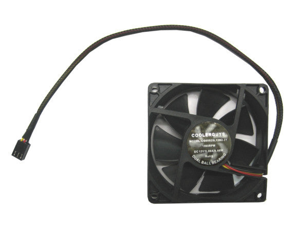 Coolerguys 80mm x 80mm x 25mm Quiet Medium Speed Dual Ball Bearing Fan - CG08025M12B2 - 3 Year Warranty - Perfect for PC Cooling, Gaming Rigs & Computer Case Ventilation