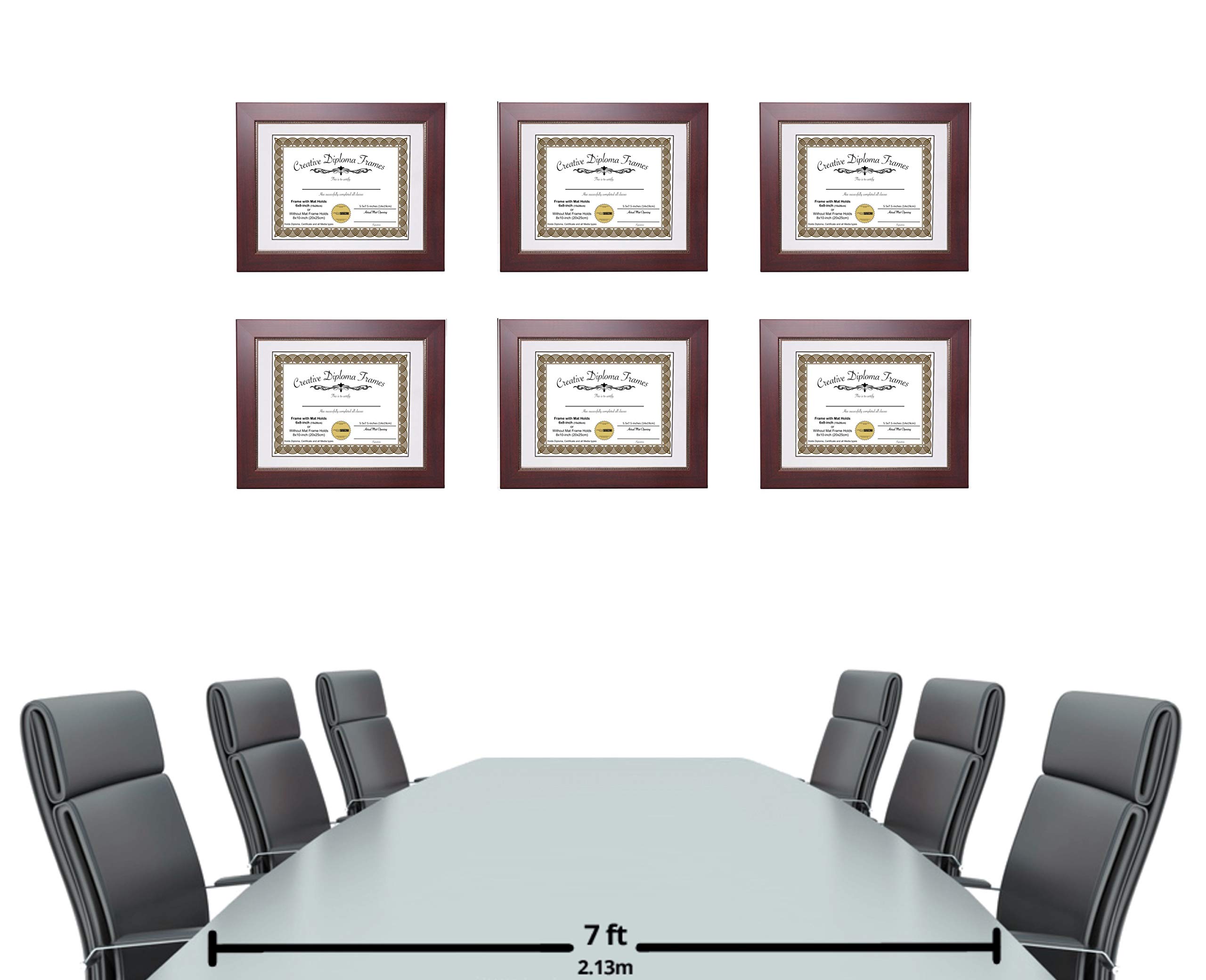 Premium 8.5x11 Empire Mahogany Diploma Picture Frame with White Mat, Glass Front & Wall Hangers - Holds 11x14 Photos - Perfect for Graduation Diplomas, Certificates & Office Decor