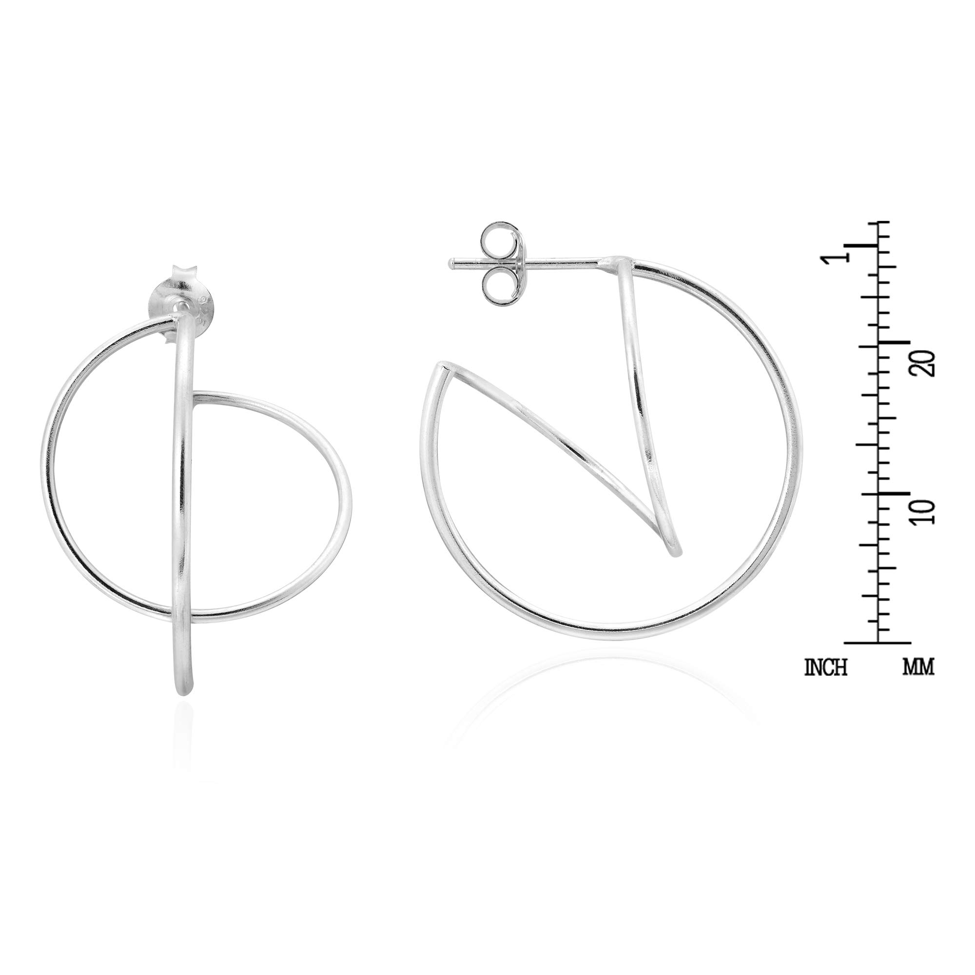 AeraVida .925 Sterling Silver Geometric Twisting Hoop Earrings for Women | Modern Minimalist Jewelry | Perfect for Everyday Wear, Office & Date Night