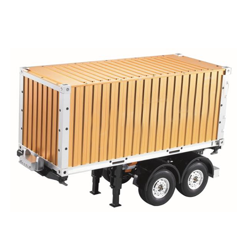 1/14 Scale Metal 2-Axle 20ft Container Trailer for RC Tractor Truck - DIY Remote Controlled Model Car Accessory | Perfect for Hobbyists, Collectors & RC Enthusiasts (Great for Racing, Off-Roading & Display)