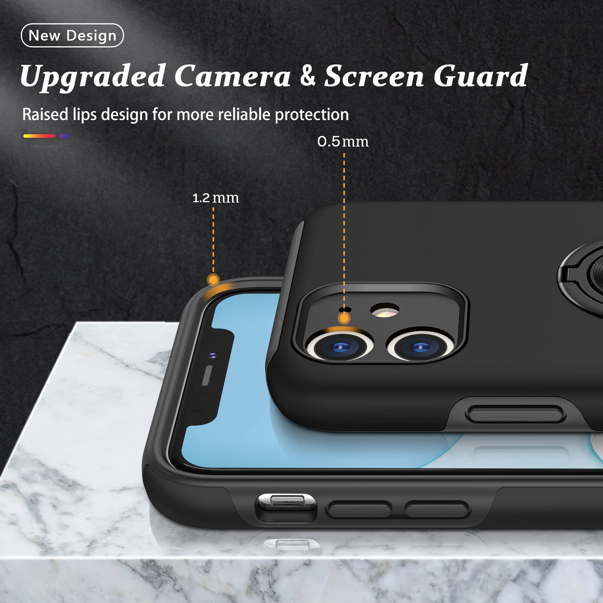 Shockproof iPhone 11 Case with Camera Cover & Kickstand - Military Grade Protection for Work & Travel