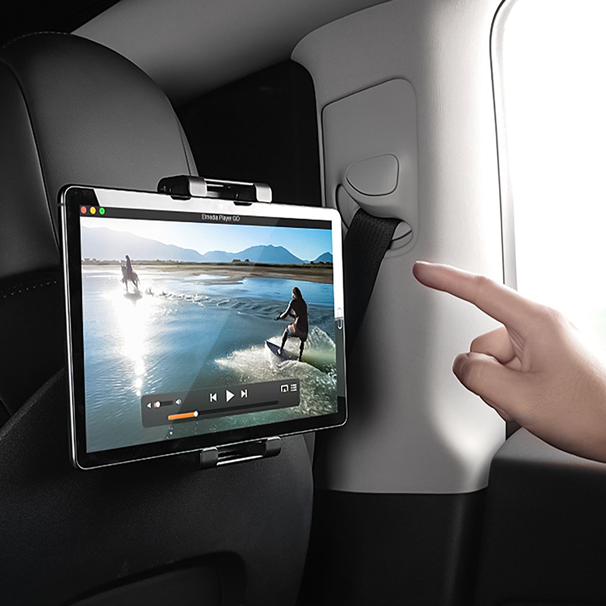 Universal Backseat Car Phone & iPad Holder - Headrest Mount for Tesla Model 3/Y & Model 3 Highland | Secure Tablet & Smartphone Stand for Kids Entertainment & Road Trips