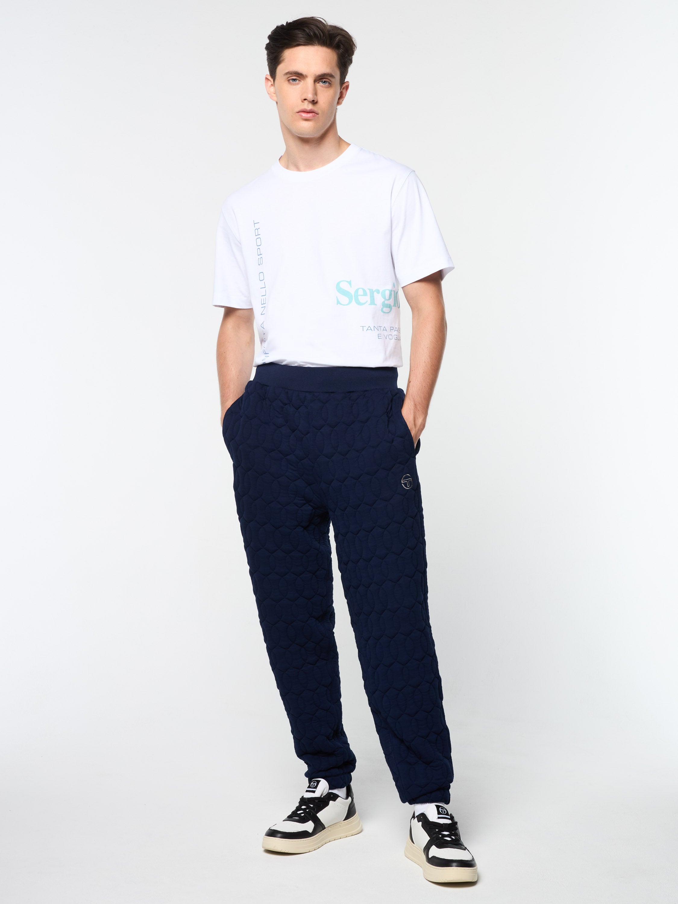 Aversa Quilted Sweatpants for Women - Soft Fleece Joggers with Elastic Waistband, Comfortable Lounge Pants in Maritime Blue - Perfect for Yoga, Running, Home & Travel
