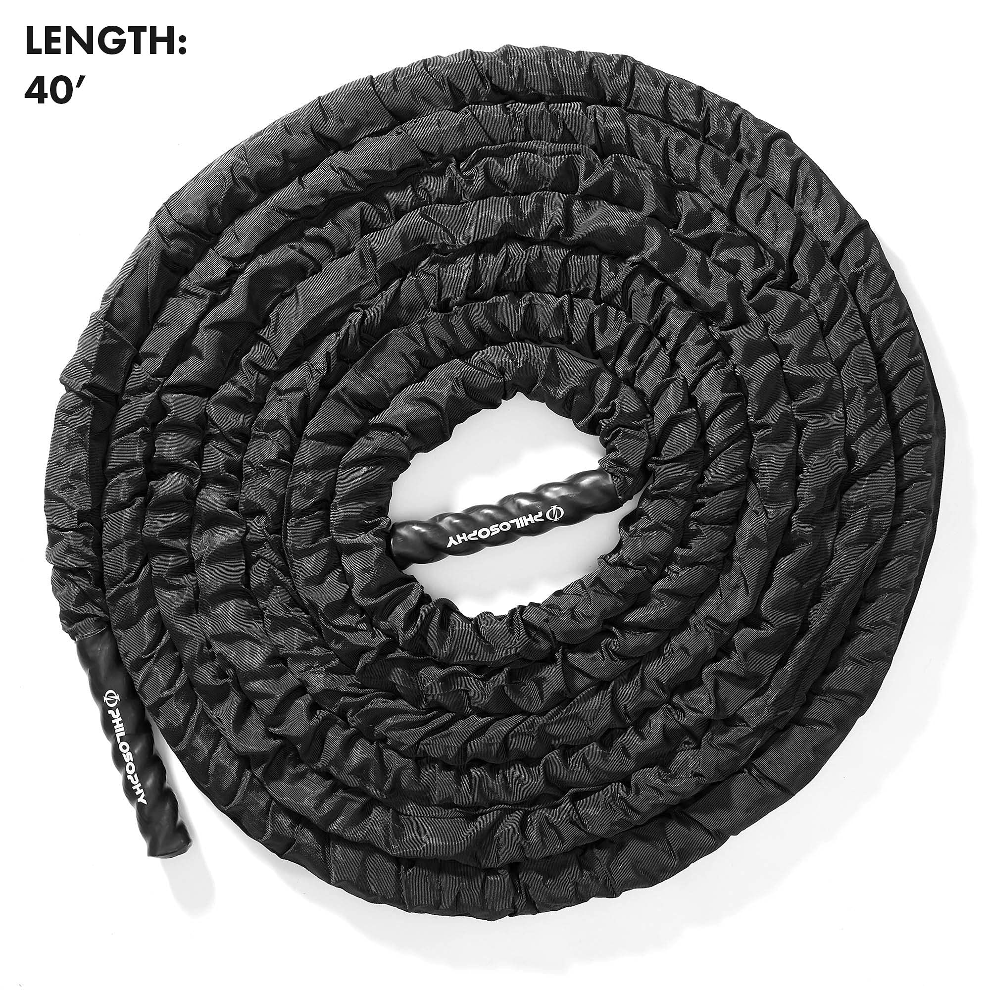 Best Battle Rope for Gym & Home Workouts - Heavy Duty Fitness Training Rope with Protective Cover & Anchor Kit - Ideal for Strength Conditioning, CrossFit & MMA Training