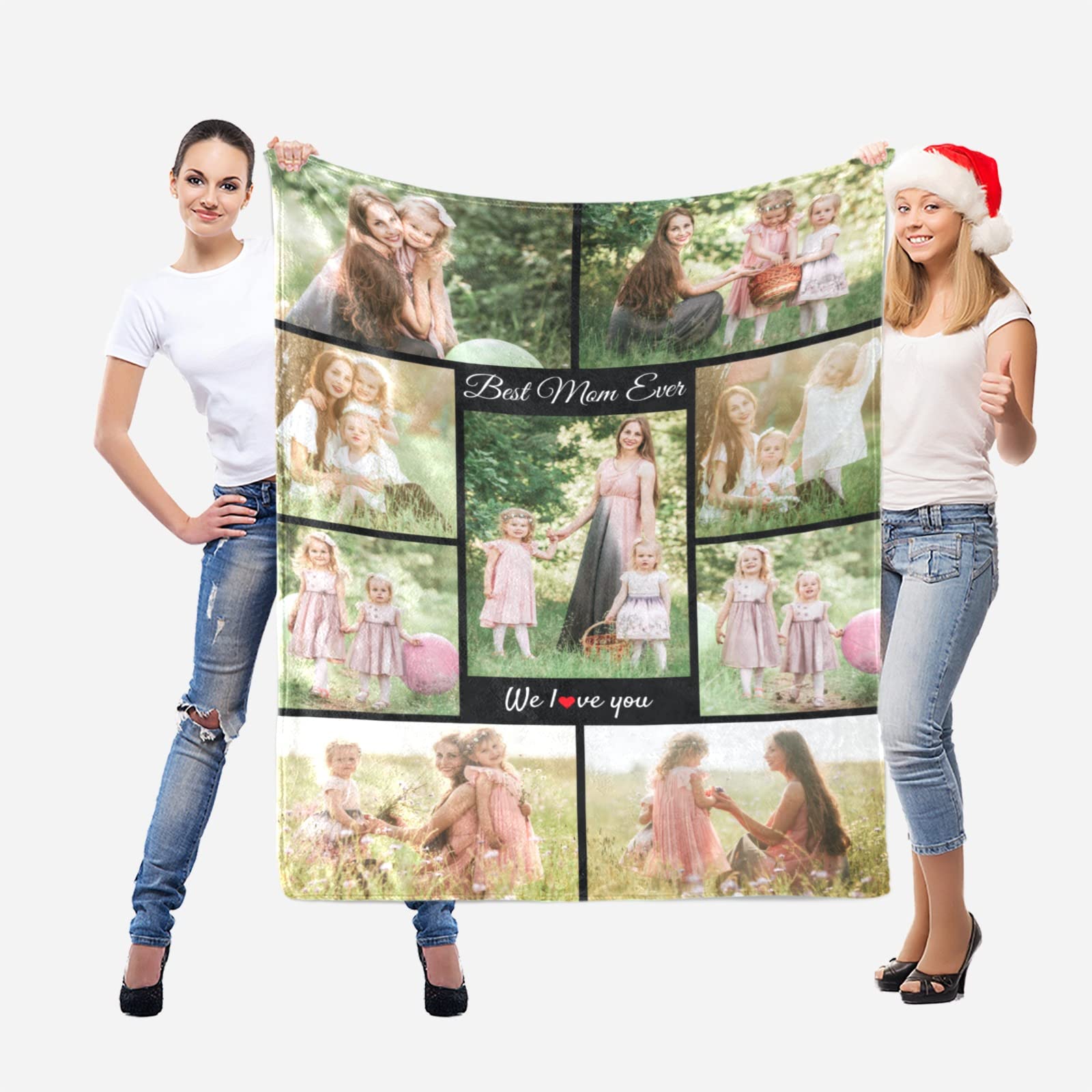 Custom Photo Blanket with Text - Personalized Flannel Throw Blanket 30