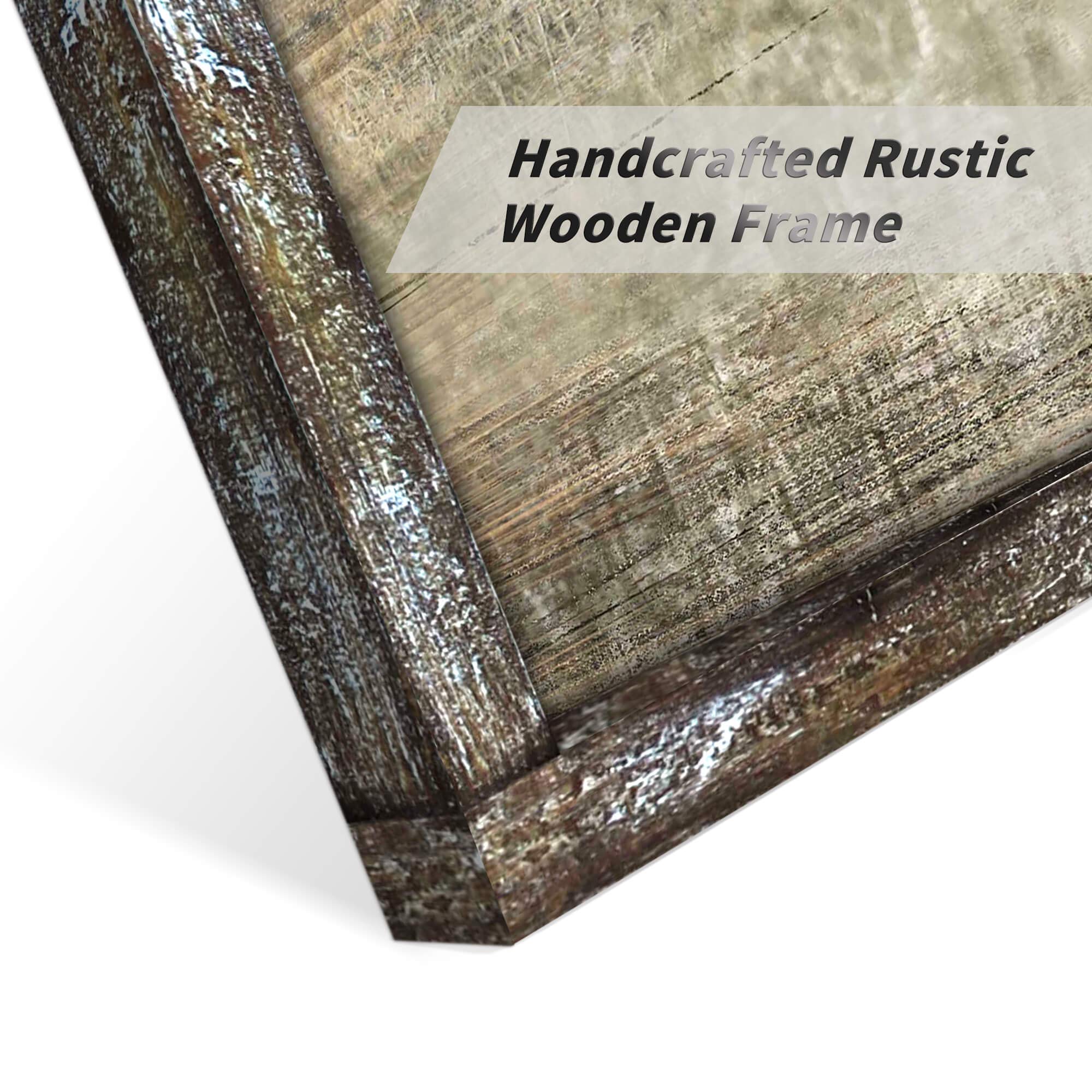 Modern Running Horse Wall Art - Handcrafted Wooden Framed Wildlife Animal Painting Print on Rustic Textured Wood (48x24 Inch) - Perfect for Living Room, Bedroom, Office & Farmhouse Decor