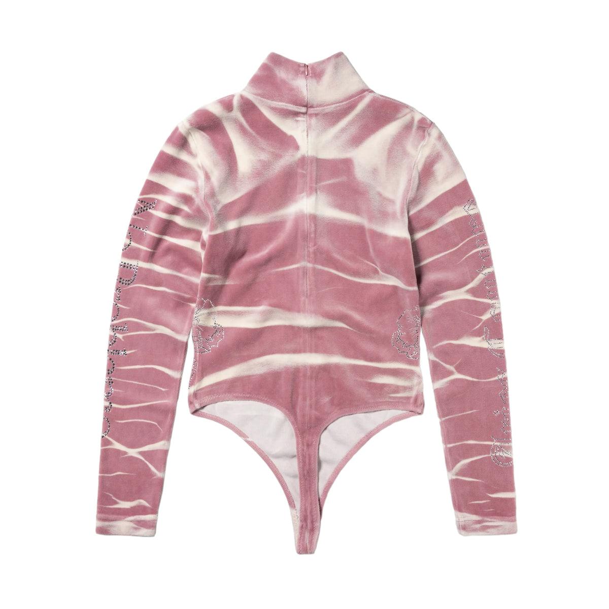 Juicy Couture Tie Dye Velour Bodysuit for Women - Soft Pink One-Piece Jumpsuit | Lounge Wear, Yoga Outfit & Casual Street Style Fashion