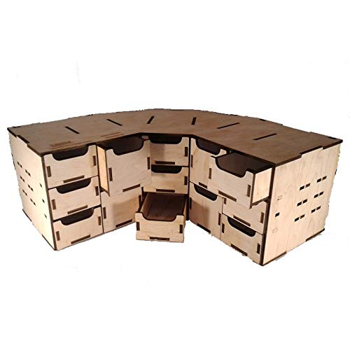 LMG WO-1213 Modular Storage Cabinet with 4 Drawers - Space-Saving Corner Cabinet for Bedroom, Living Room, or Office Organization