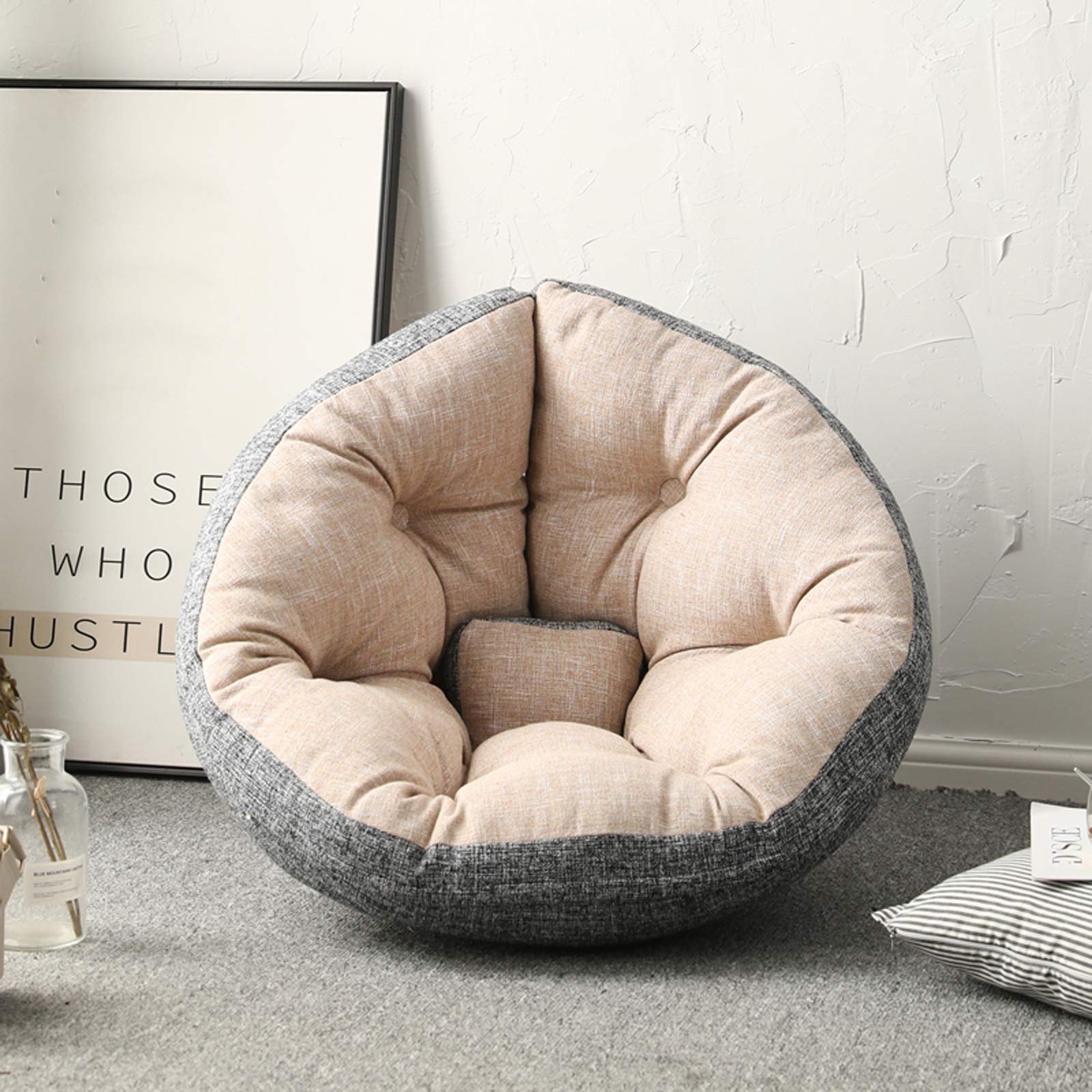 Xin Hai Yuan Multi-Function Bean Bag Chair for Adults & Kids - Foldable Gaming Sofa Bed with Filling, Recliner Futon (Gray) - Perfect for Living Room, Game Room & Dorm Relaxation