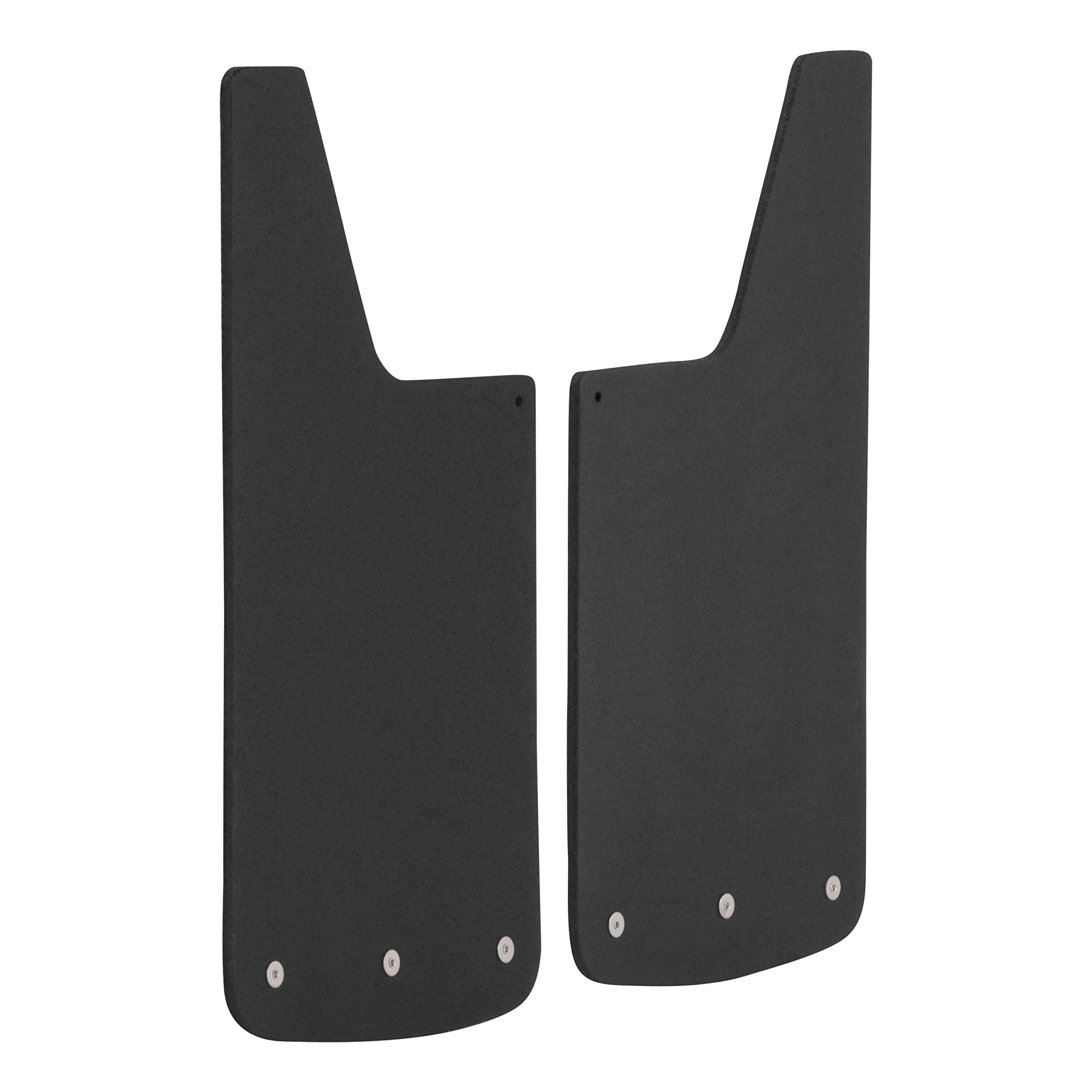 LUVERNE 251223 Universal 12x23 Inch Textured Rubber Mud Flaps with Stainless Steel Plates - Front or Rear Black Mudguards for Trucks, SUVs & Pickups - All-Weather Protection Against Road Debris & Splash