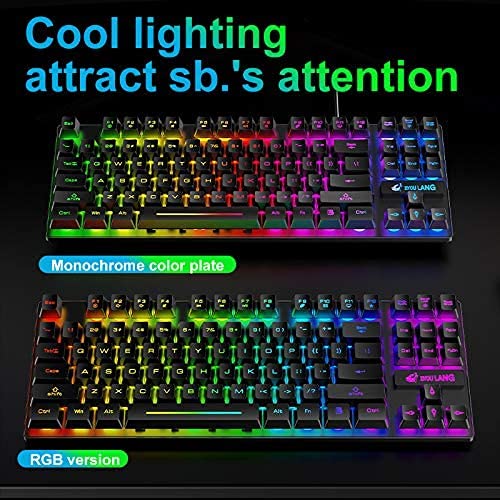 60% RGB Gaming Keyboard with Wrist Rest - Compact Mechanical Feel for PC/Laptop - Perfect for Esports & Office Work