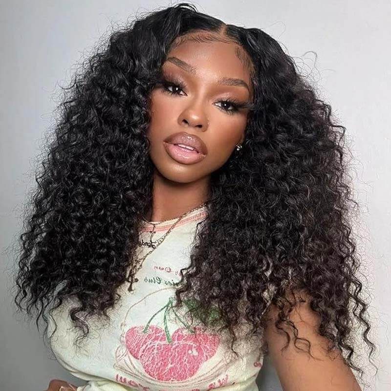 Eullair Wear and Go Glueless Wigs - 9x6 Lace Front Human Hair Wig with Bleached Knots & Pre-Plucked Hairline | Curly No Glue Lace Wig for Daily Wear, Parties & Special Occasions