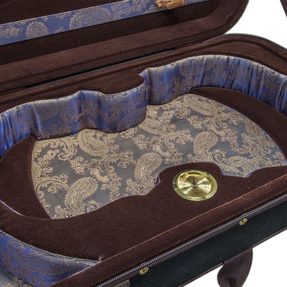 Paititi 15 Inch Professional Oblong Viola Hard Case - Lightweight with Hygrometer, Black/Brown - Perfect for Musicians, Travel & Storage