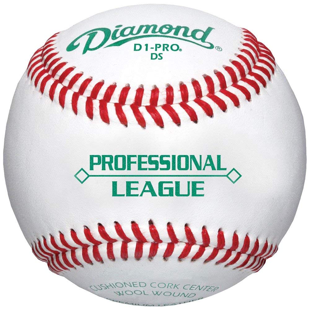 Premium Diamond D1-Pro Professional League Leather Baseballs - 12 Pack for Training, Games & Practice - Official Size & Weight for Baseball Players & Coaches