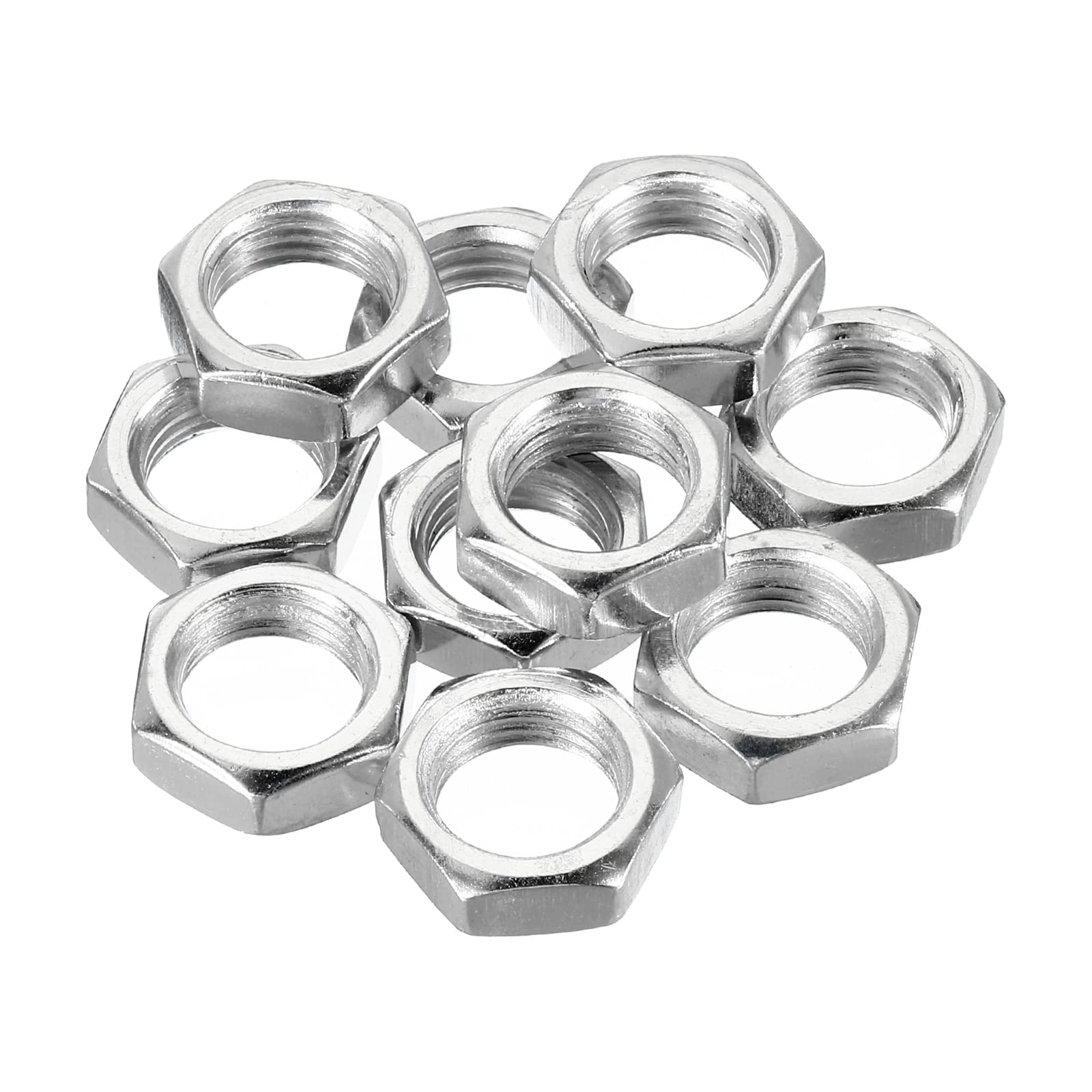 PATIKIL M14 x 1.5 Steel Hex Nuts - 10 Pack Metric Thread Zinc Plated Fasteners (7mm Height) - Ideal for Automotive, Machinery & DIY Projects