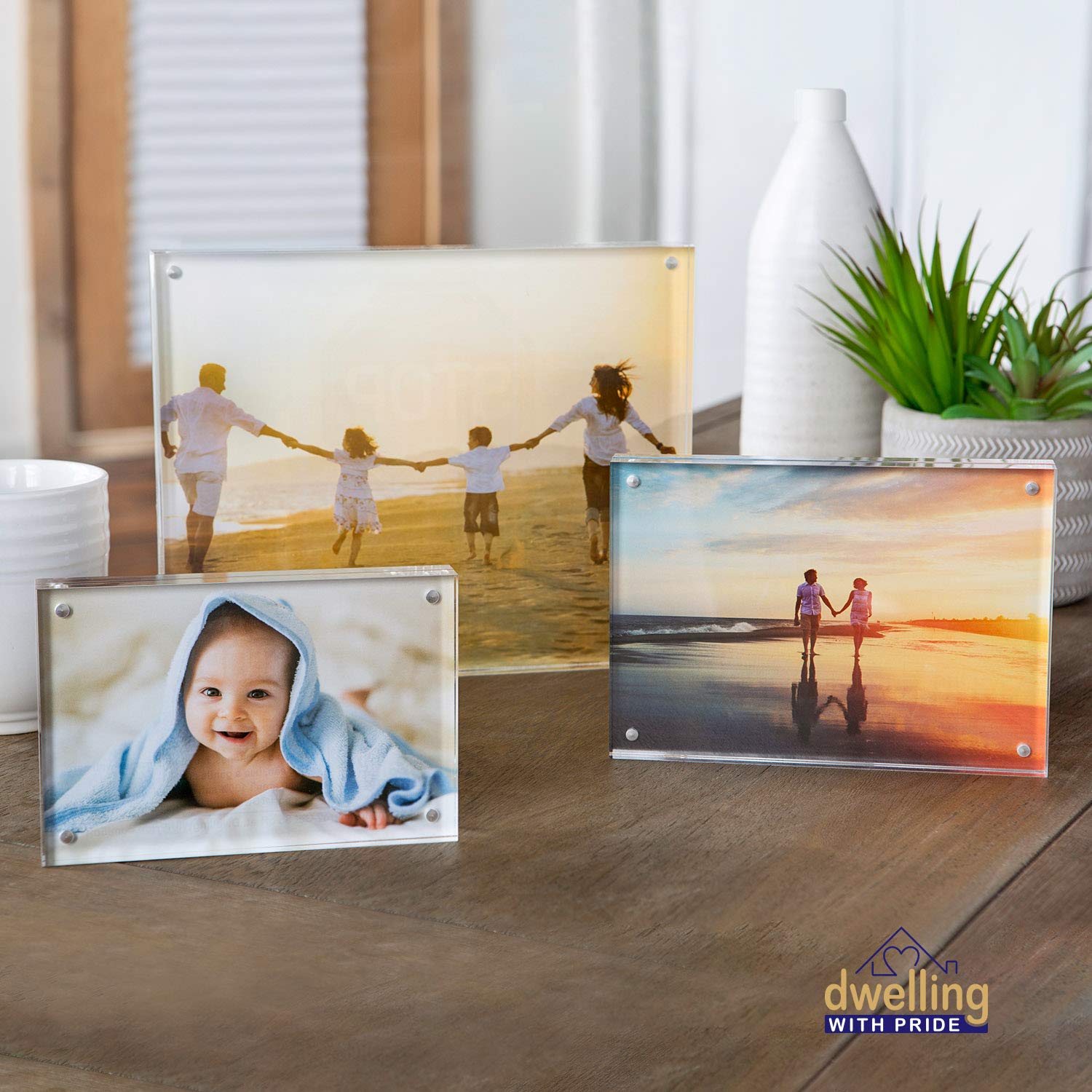3-Pack 8x10 Inch Acrylic Picture Frames - Clear Photo Frames for Family Photos, Office Desk & Side Table Decor - Perfect for Wedding, Home & Office Display