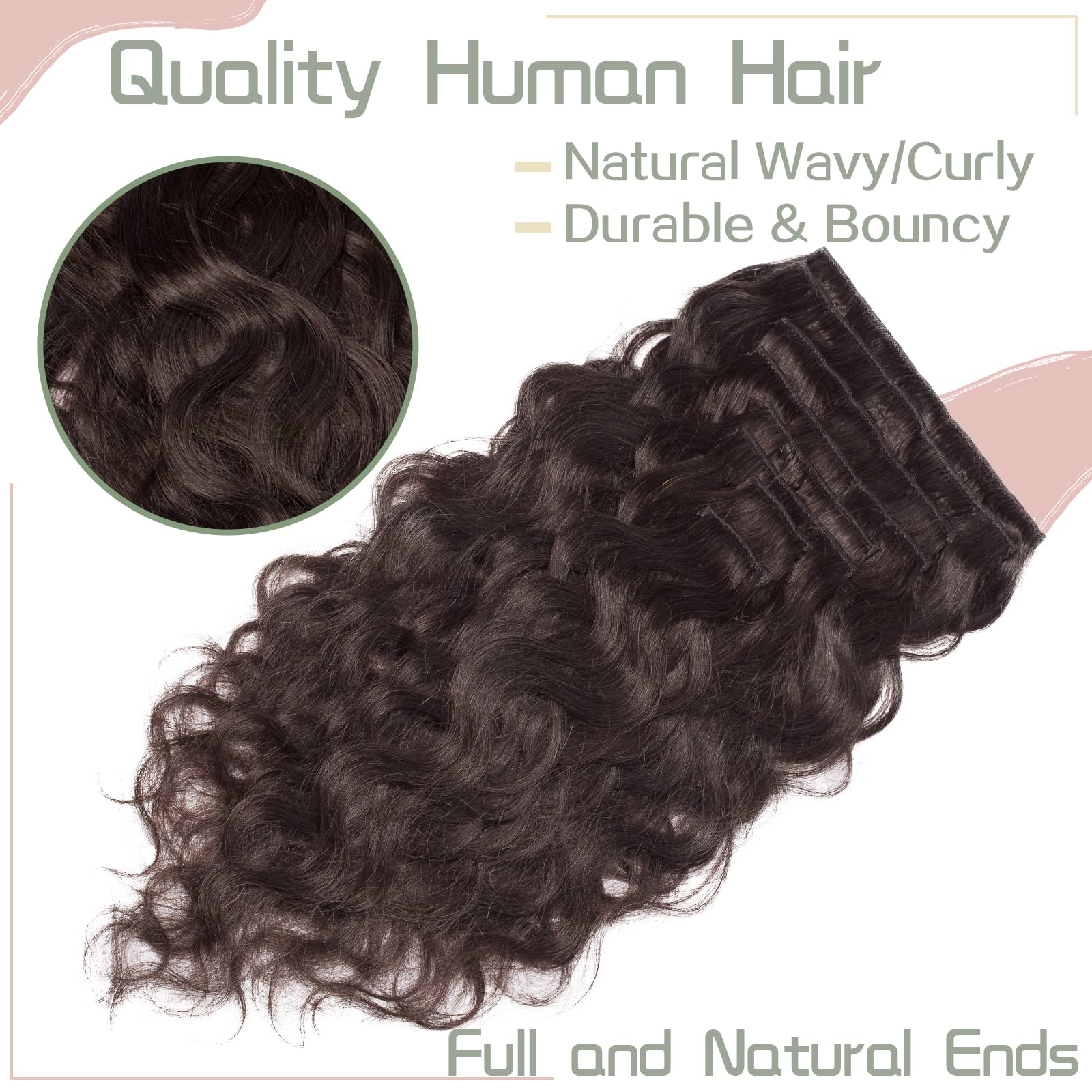 S-noilite 8-Piece Wavy Clip-in Hair Extensions 18