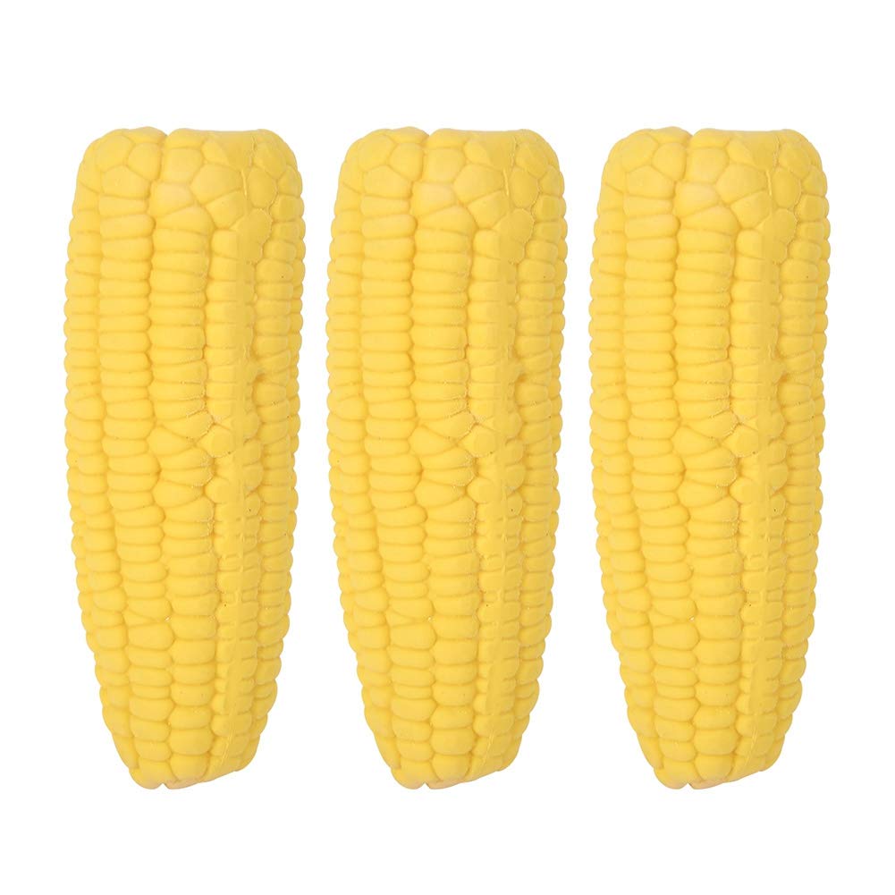 3PCS Latex Corn-Shaped Dog Teeth Cleaning Chew Toys - Dental Care Chewing Bites for Small & Medium Dogs - Perfect for Puppy Teething & Fresh Breath
