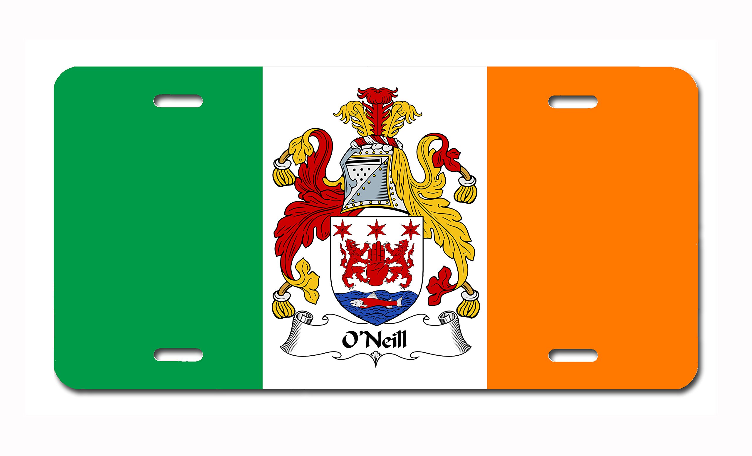 O'Neill Coat of Arms & Family Crest License Plate - Personalized Vanity Plate - Made in USA - Perfect for Car, Truck & Home Decoration