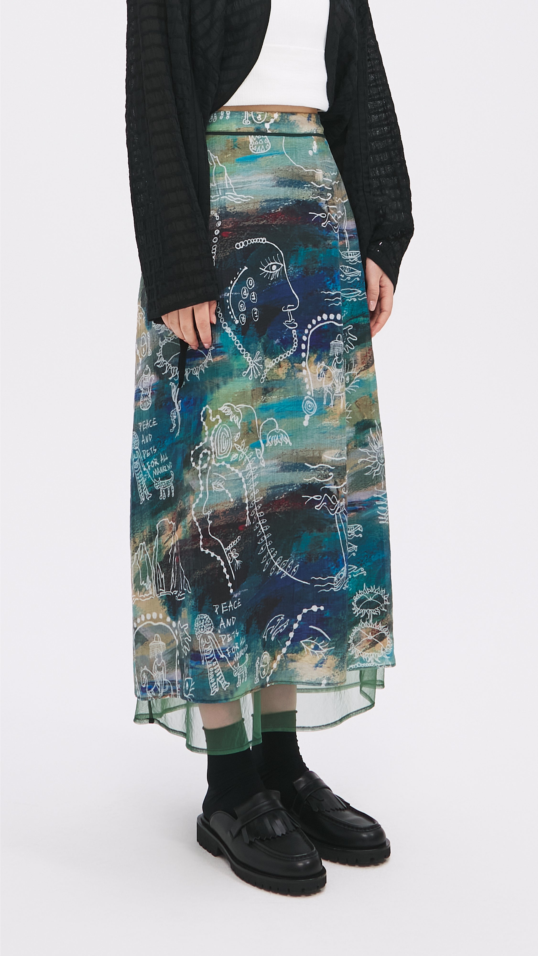 Stylish Floral Pattern Skirt for Women - Trendy A-Line Midi Skirt for Casual Outfits, Office Wear & Summer Dresses