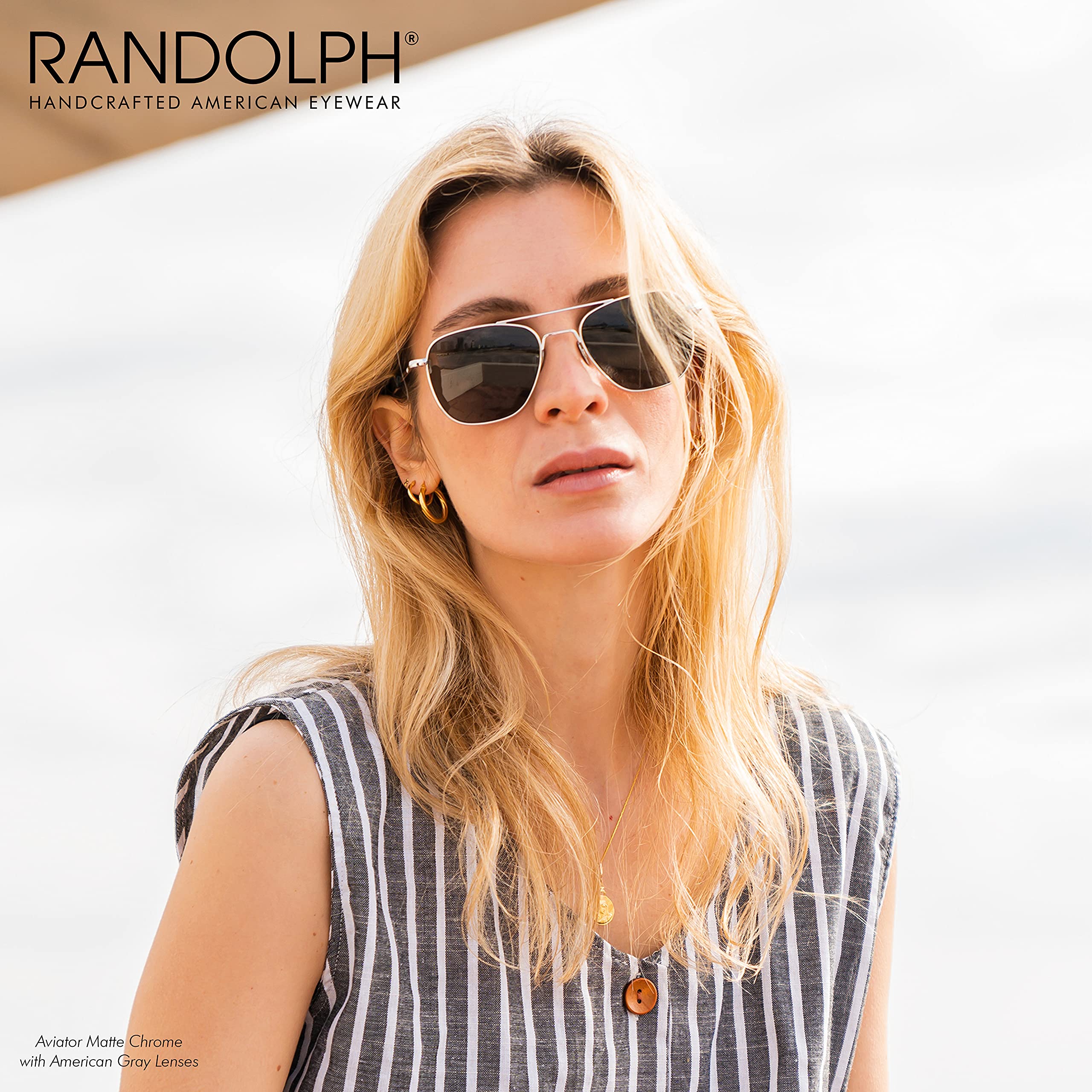 Randolph USA Gold Classic Aviator Sunglasses for Men & Women - 100% UV Protection - Polarized Pilot Sunglasses for Driving, Outdoor & Travel