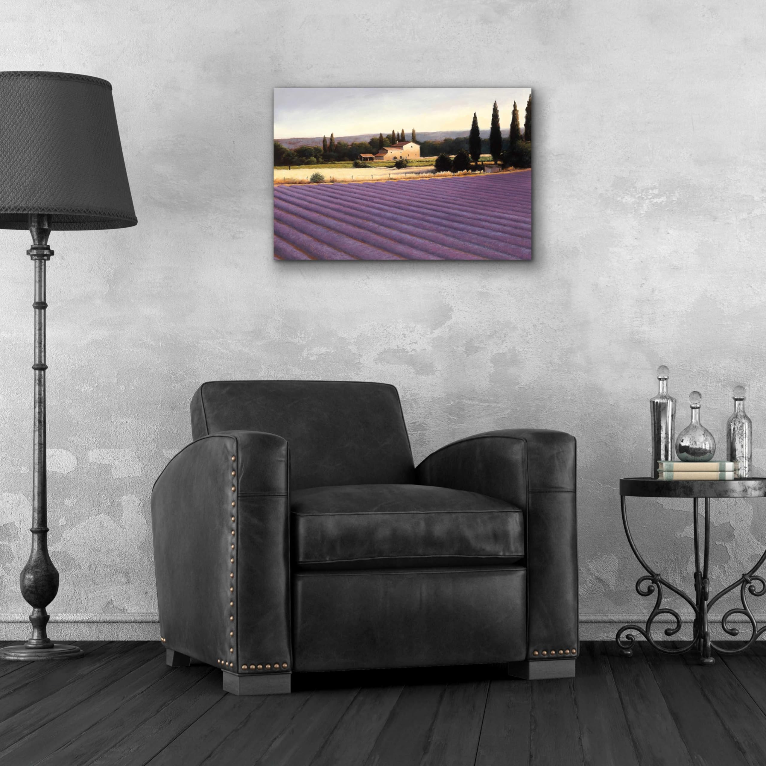 Lavender Fields II Acrylic Glass Wall Art by James Wiens - 24x16 Inches Modern Home Decor for Living Room, Bedroom & Office