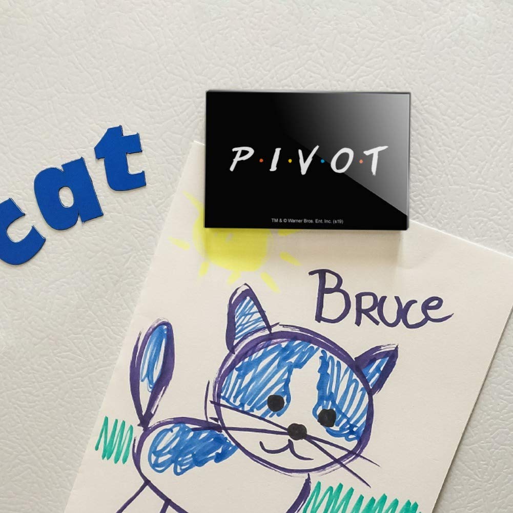 Friends PIVOT Rectangle Acrylic Fridge Refrigerator Magnet - Strong Hold Decorative Magnets for Kitchen, Office & Dorm - Perfect for Photos, Notes & Memos