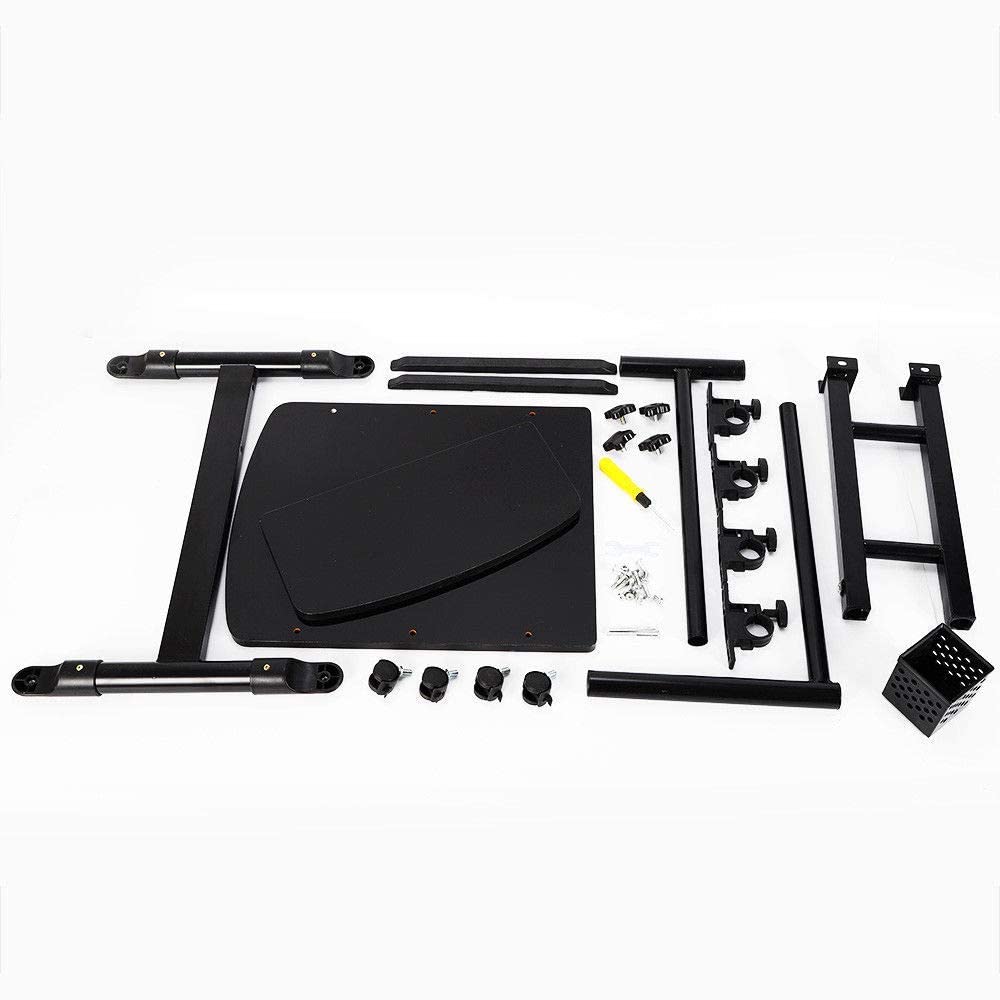 Professional Double Countertop Tattoo Workstation & Hair Salon Rolling Tray - Adjustable Height Mobile Work Station Stand for Tattoo Artists & Hair Stylists - Perfect for Tattoo Parlors, Beauty Salons & Home Studios
