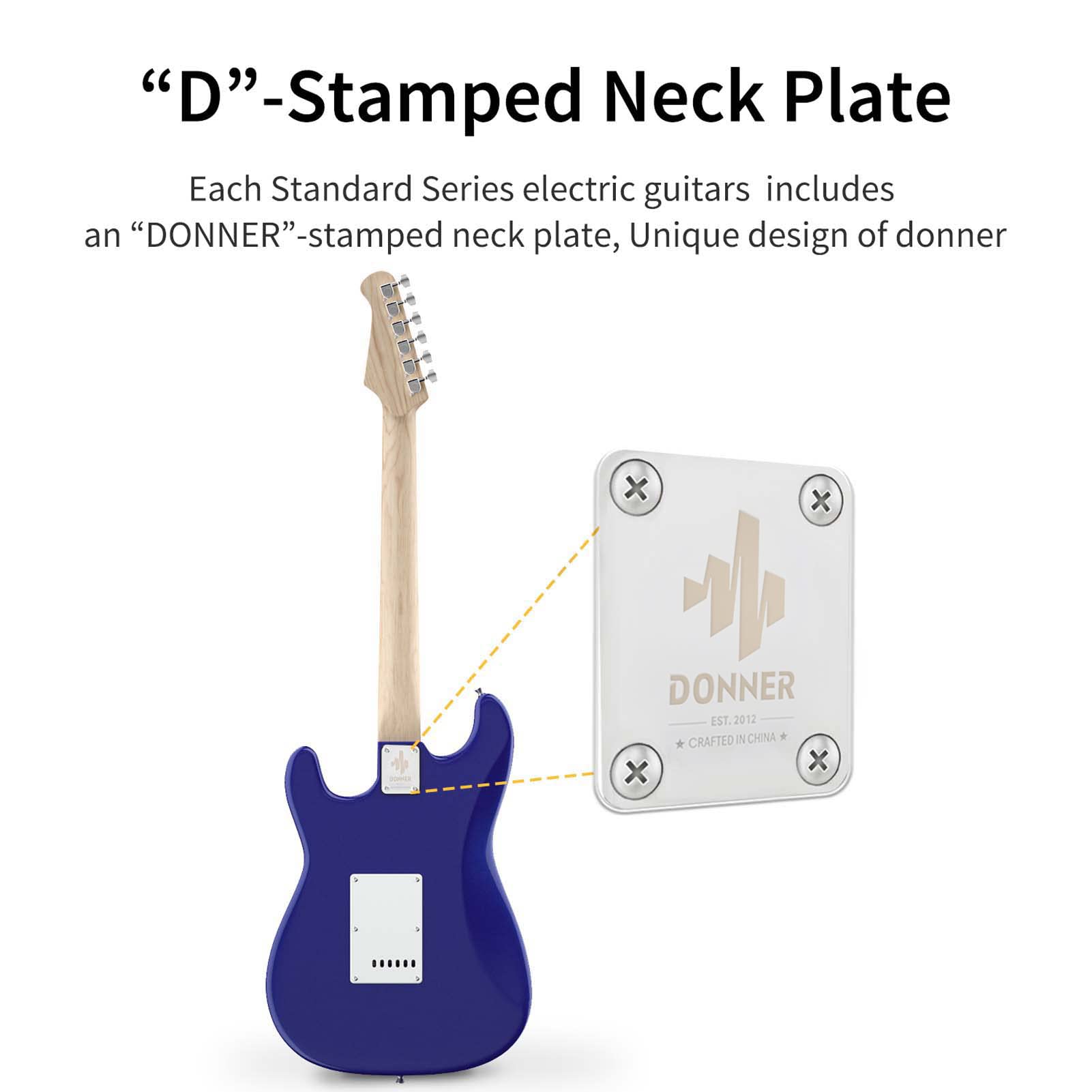 Donner DST-100L Full Size Electric Guitar with DS-1 Adjustable Guitar Stand - Perfect for Beginners, Practice, Live Performances & Home Studio Recording