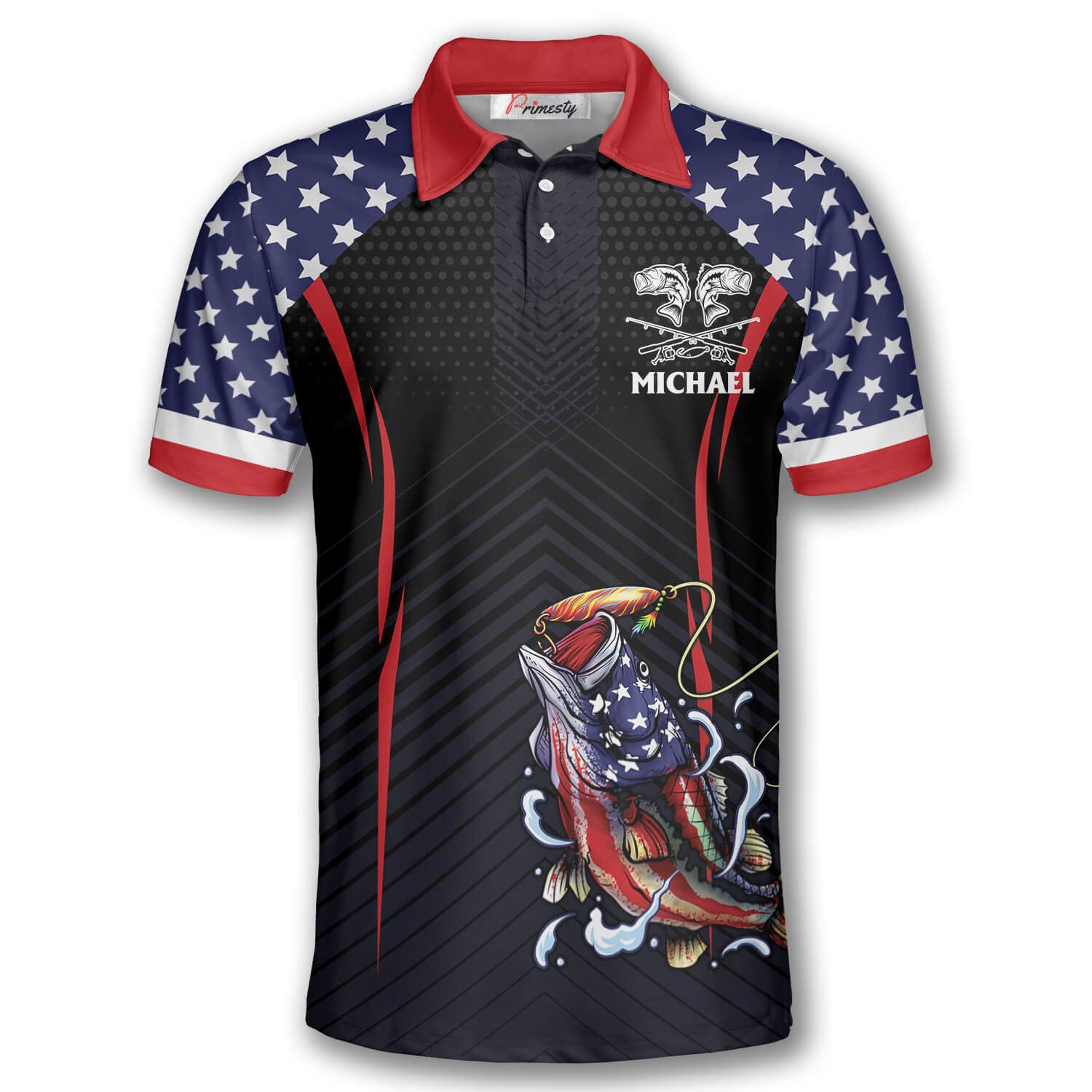 PRIMESTY Custom Fishing Shirts for Men - Personalized Fishing Polo Shirts & Team Jerseys - Breathable Quick-Dry Performance Fishing Apparel for Tournaments, Boat Trips & Outdoor Adventures