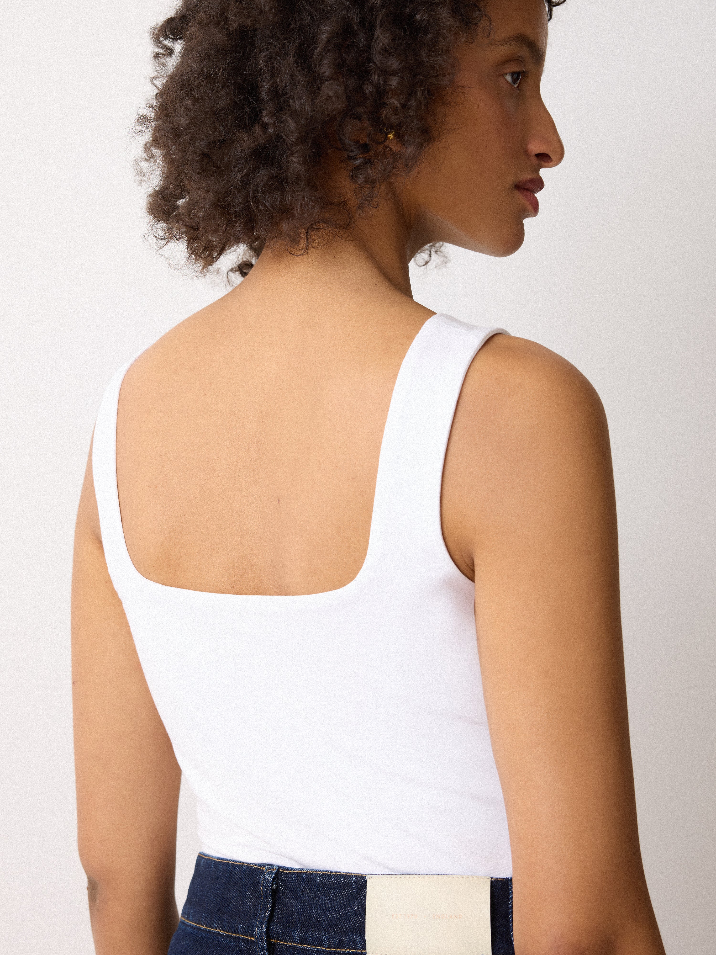 Slim Fit White Straight Neck Vest for Women - Casual & Layering Essential for Everyday Wear