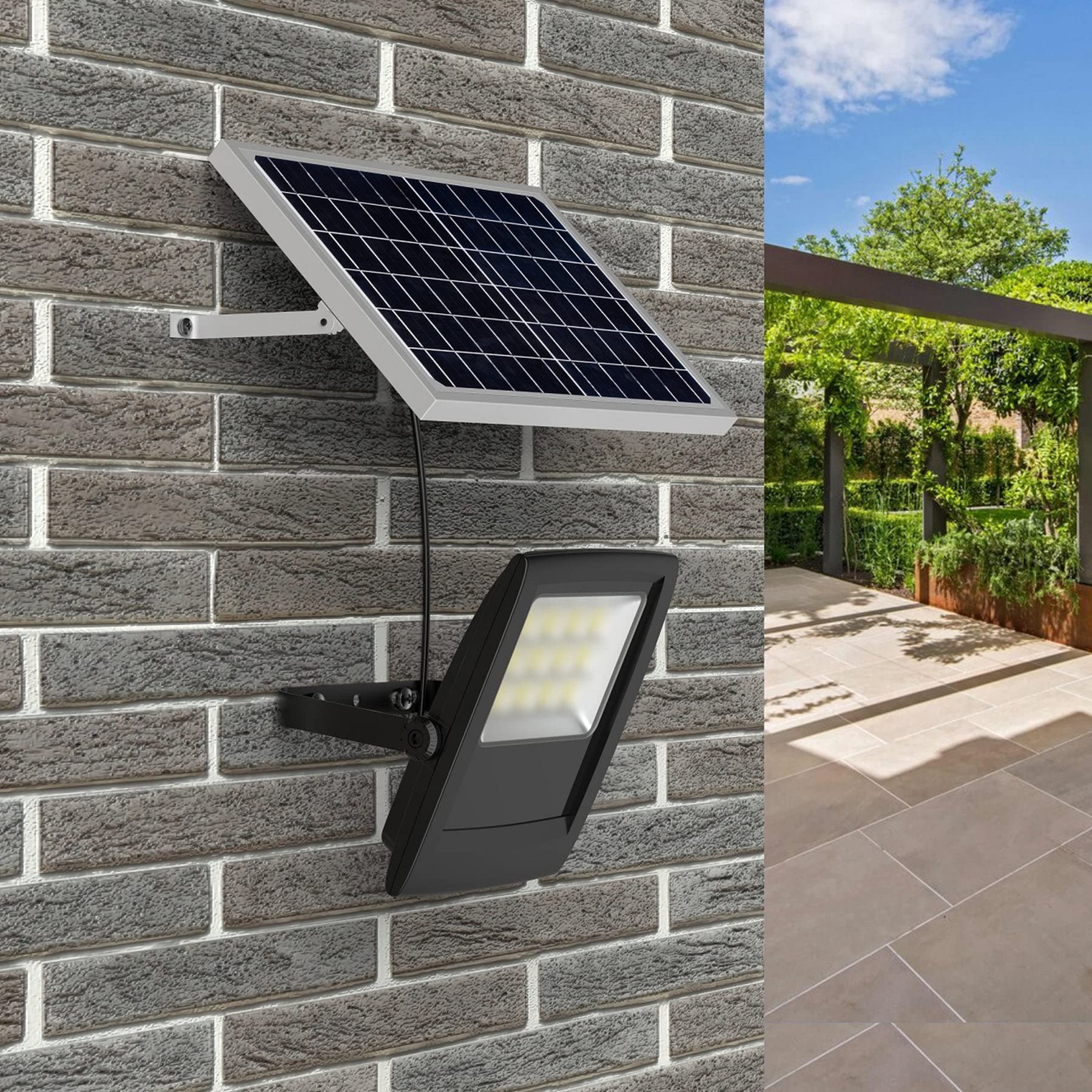 LEDMyplace 4.8W Solar Motion Sensor Flood Lights - 880 Lumens, 6000K Daylight White, Auto On/Off, Waterproof Outdoor Security Lights with Remote Control - Perfect for Patio, Yard, Garden, Driveway & Street Lighting