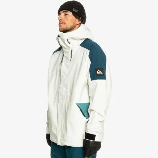 Quiksilver Snow Radicalo Blue & White Snowboard Jacket – Waterproof & Insulated for Winter Sports & Outdoor Adventures