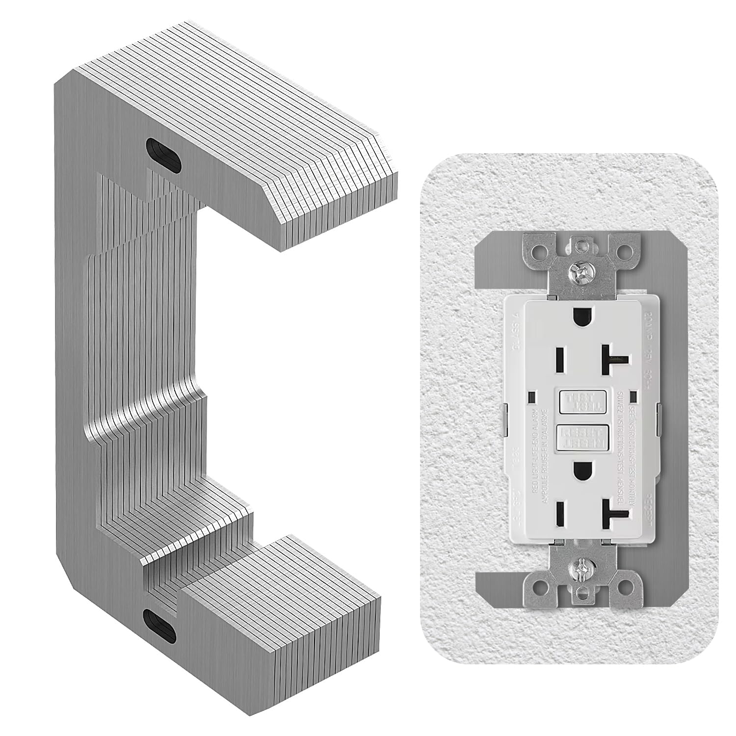 20 Pcs Metal Wall Plate Spacers - Flush Fit Leveling Plates for Electrical Outlets & Boxes - Home DIY Fixing