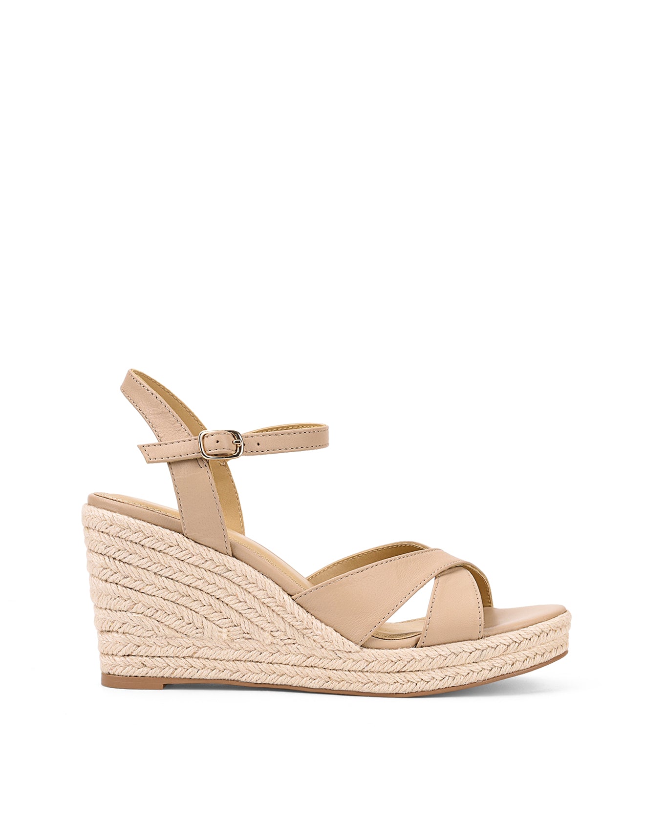 Remmie Rope Wedges - Nude Leather Sandals for Women | Comfortable Summer Shoes | Perfect for Beach, Vacation & Casual Outfits