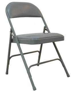 Premium Gray Steel Folding Chair with Comfortable Seat - Heavy Duty & Space Saving - Perfect for Events, Parties, Camping, and Home Use