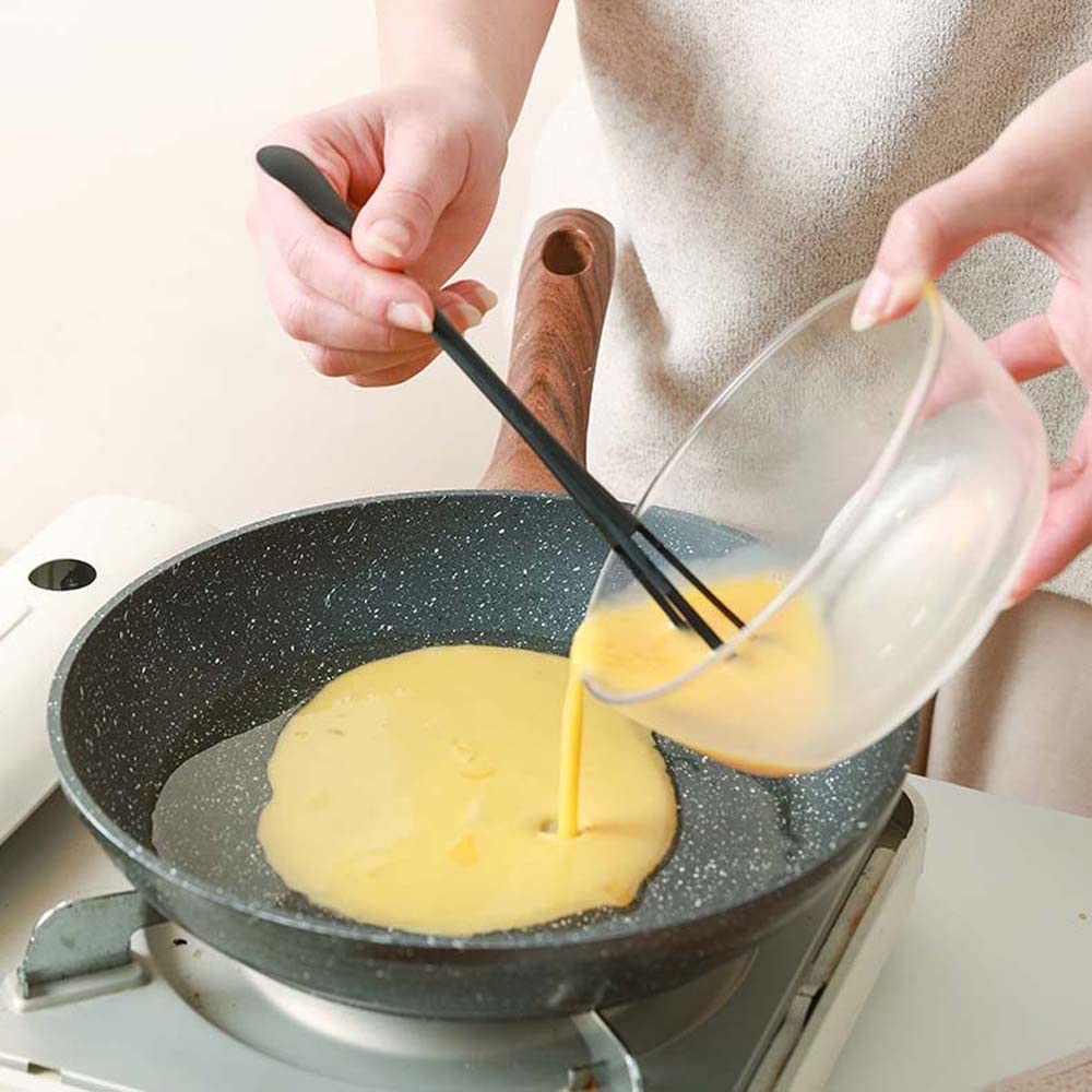 Mini Plastic Whisks with Long Handle - Double Head Egg Beater & Seasoning Spoon - 8.66 Inch Kitchen Gadget for Mixing, Beating, Cooking & Stirring (Black, YB123) - Perfect for Baking, Whisking Eggs, Making Sauces & DIY Crafts