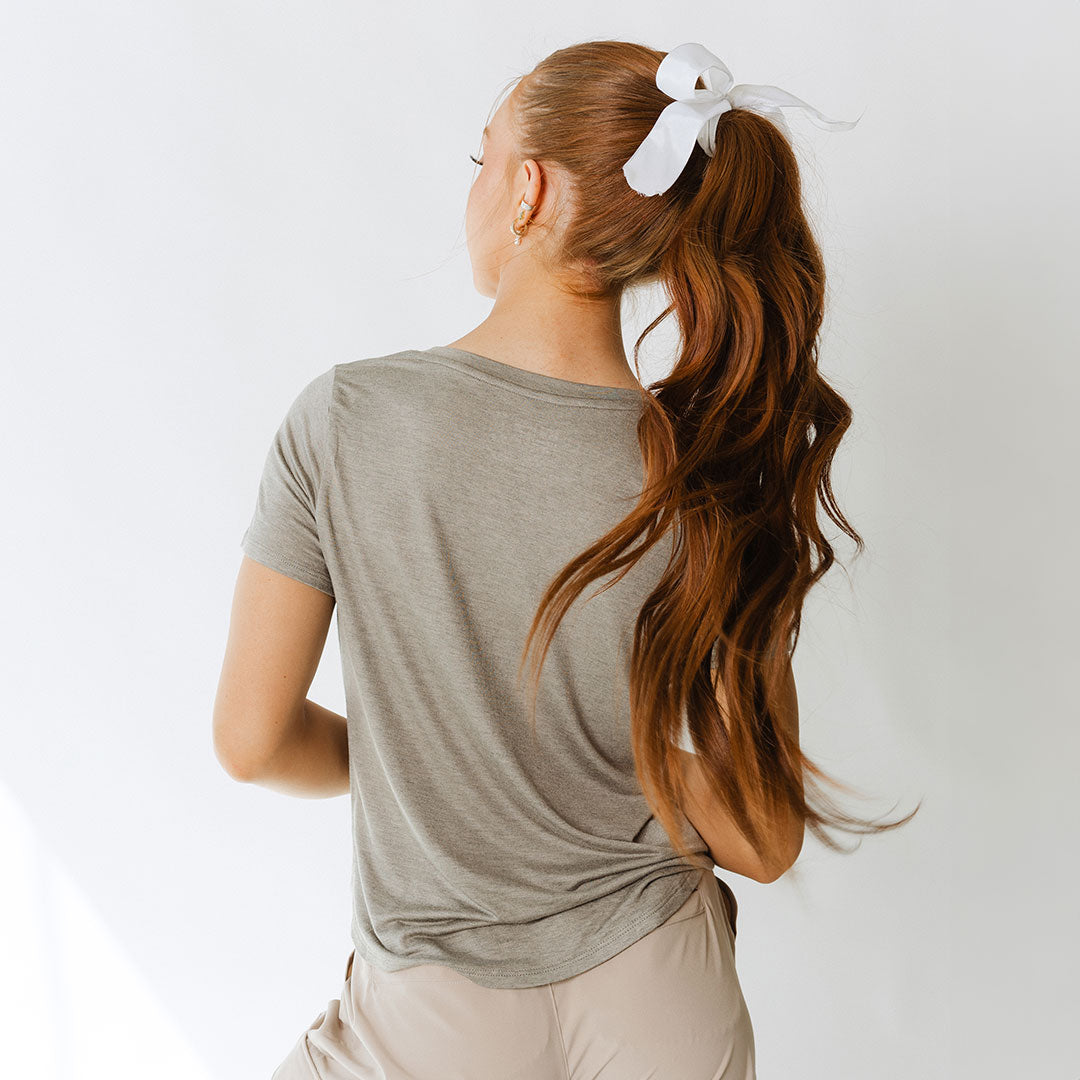 Premium Stone Chambray Basic Tee - Soft Cotton Crewneck T-Shirt for Men & Women | Casual Wear, Layering & Everyday Comfort