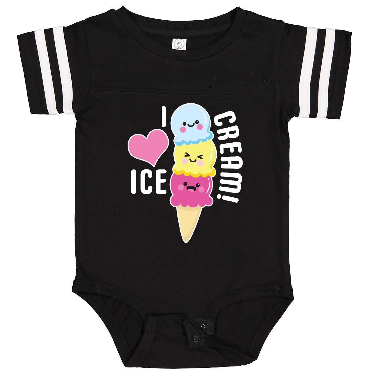 Inktastic Cute Ice Cream Cone Baby Bodysuit - Soft Cotton Infant Onesie for Boys & Girls - Perfect for Summer Outfits, Photoshoots & Birthday Gifts