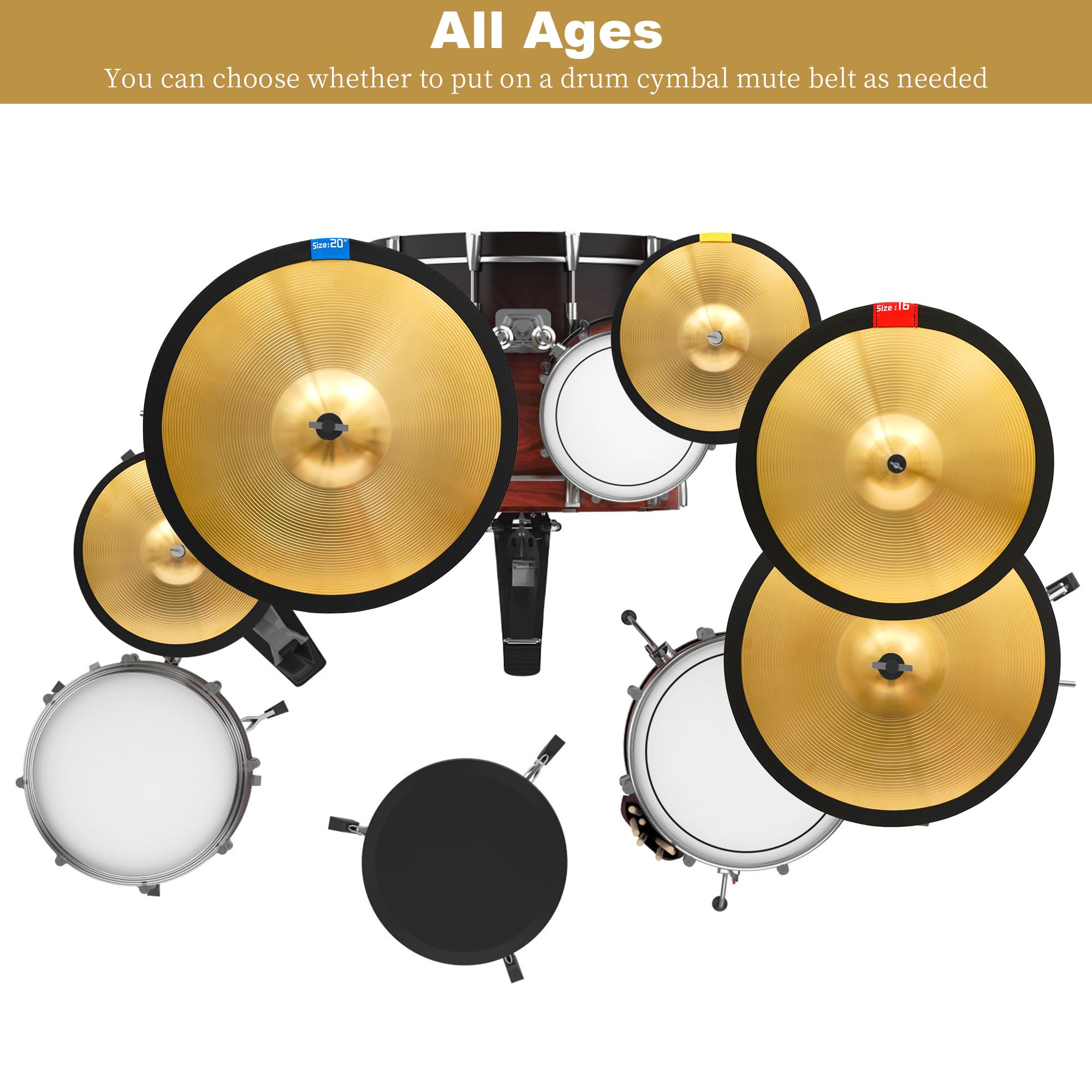 Premium 5-Piece Drum Cymbal Set - 14