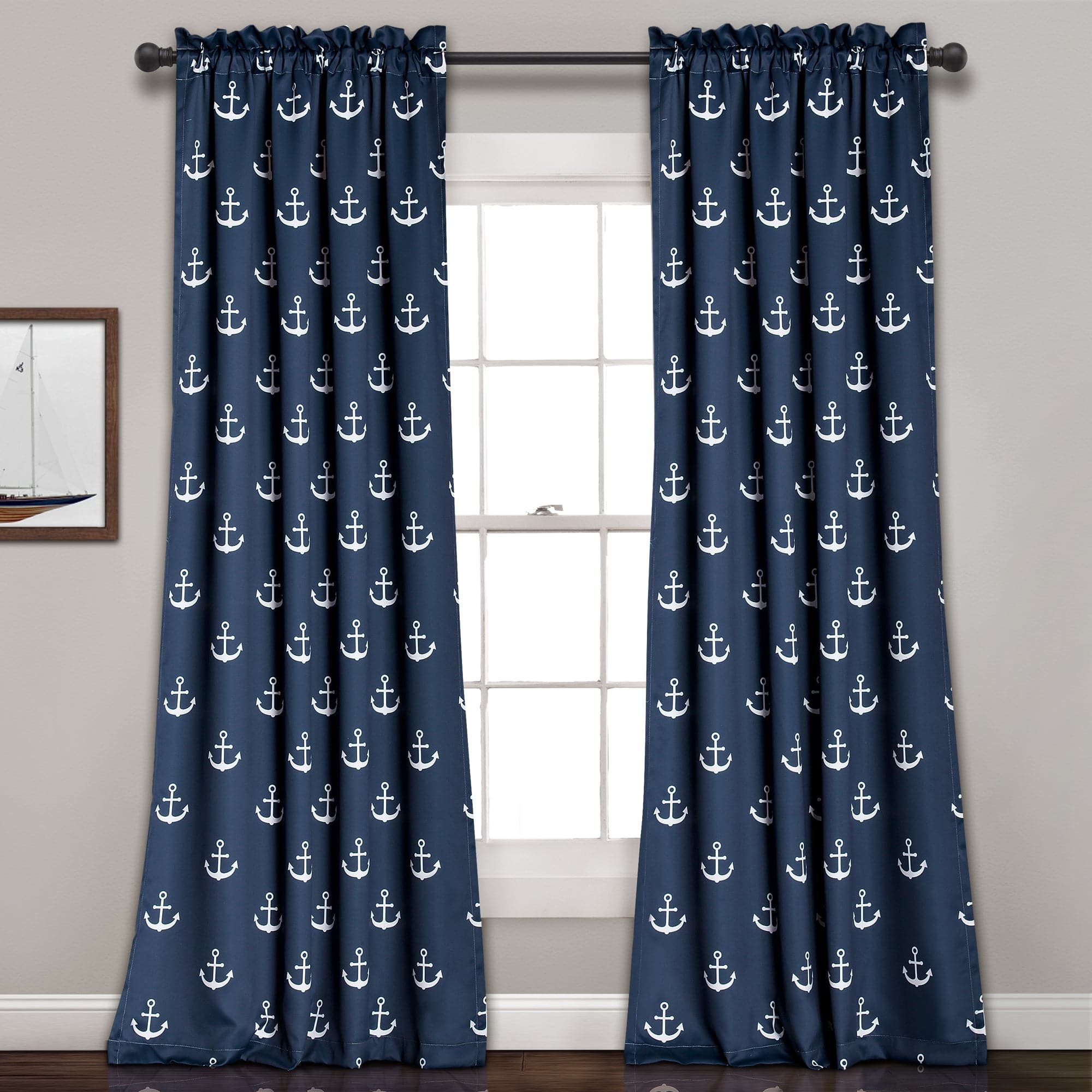 Blackout & Filtering Window Curtain Set with Anchor Design - Light Control & Privacy for Living Room, Bedroom & Nursery
