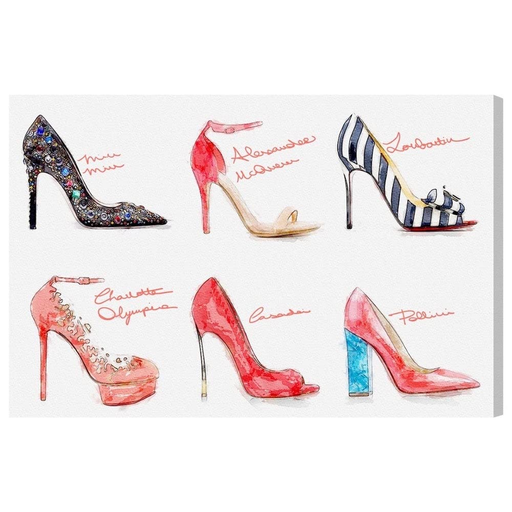 Oliver Gal 'Spring 2014 Heels' Canvas Wall Art Print - 36x24 Inches Modern Fashion Decor for Living Room, Bedroom & Office