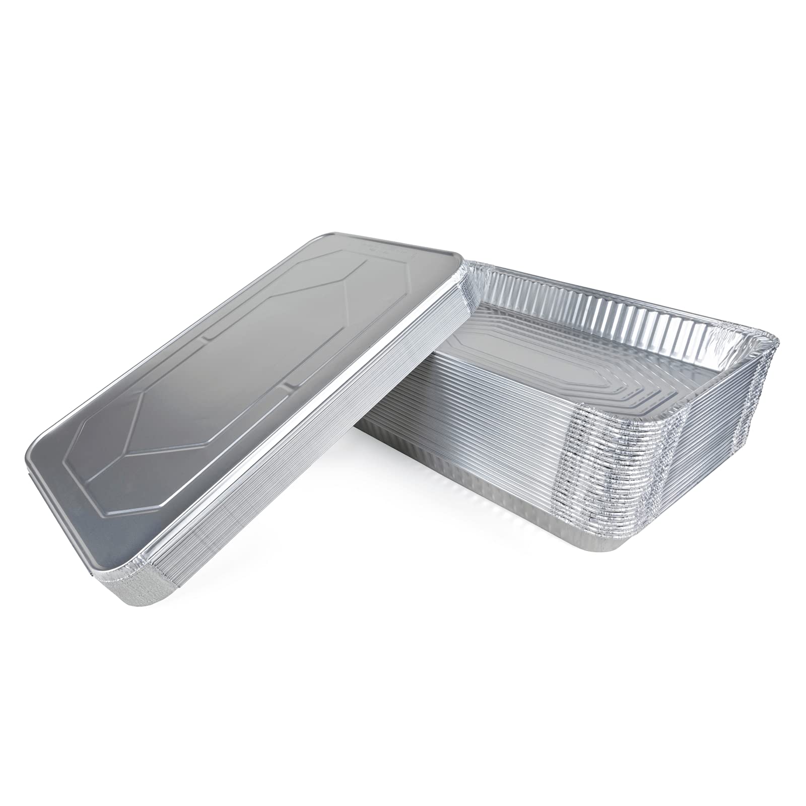 IDL Packaging Full Size Aluminum Steam Table Pans with Lids - 21