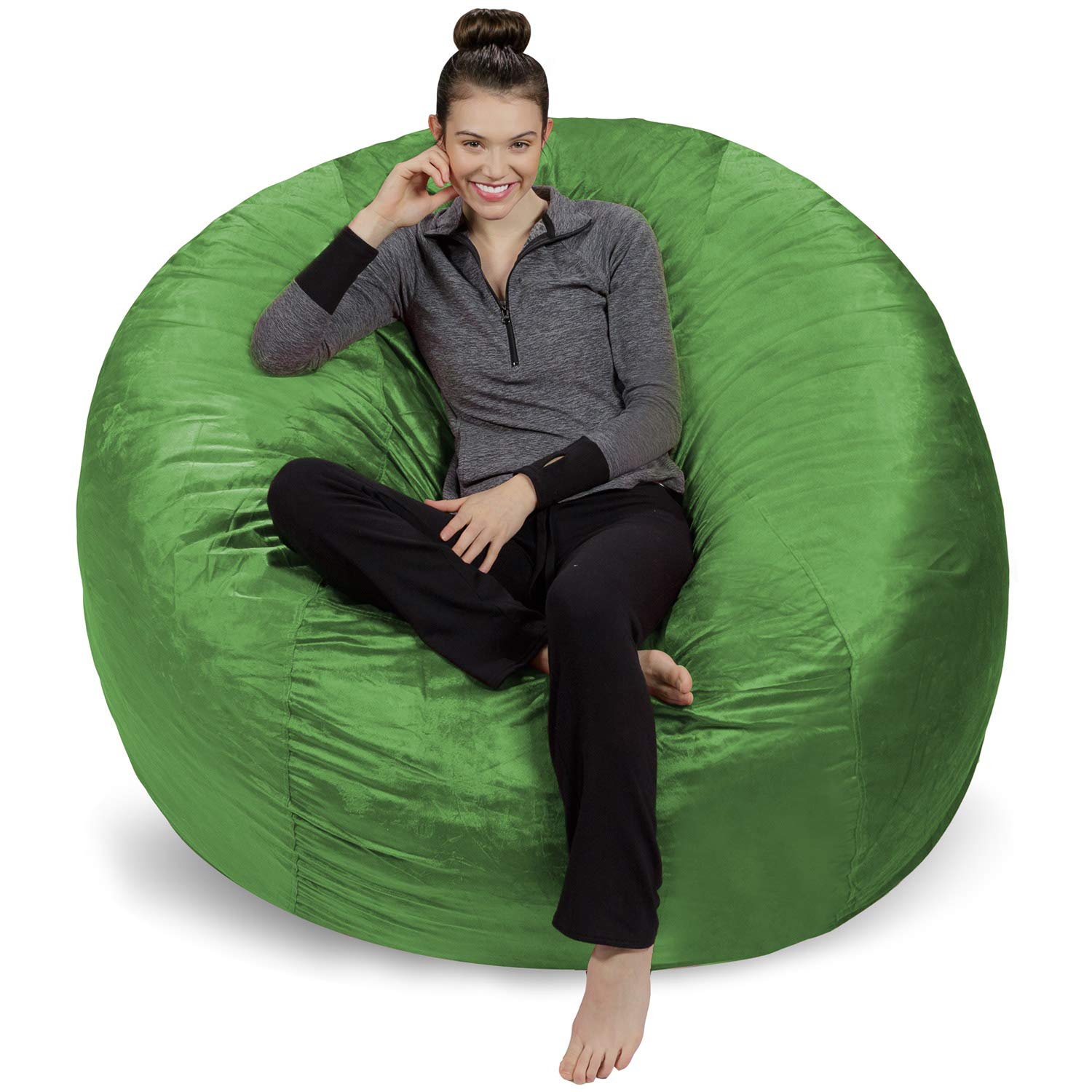 6-Foot Lime Sofa Sack Bean Bag Chair Cover - Ultra Soft & Durable Replacement Cover for Large Bean Bags - Perfect for Living Rooms, Game Rooms & Dorm Lounges