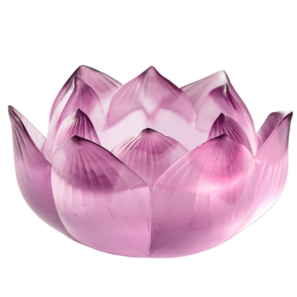 Elegant Glass Lotus Candle Holder - Pink Floral Candelabra for Dining Table Decor, Romantic Dinner Lighting & Home Decoration | Perfect for Weddings, Anniversaries & Cozy Evenings
