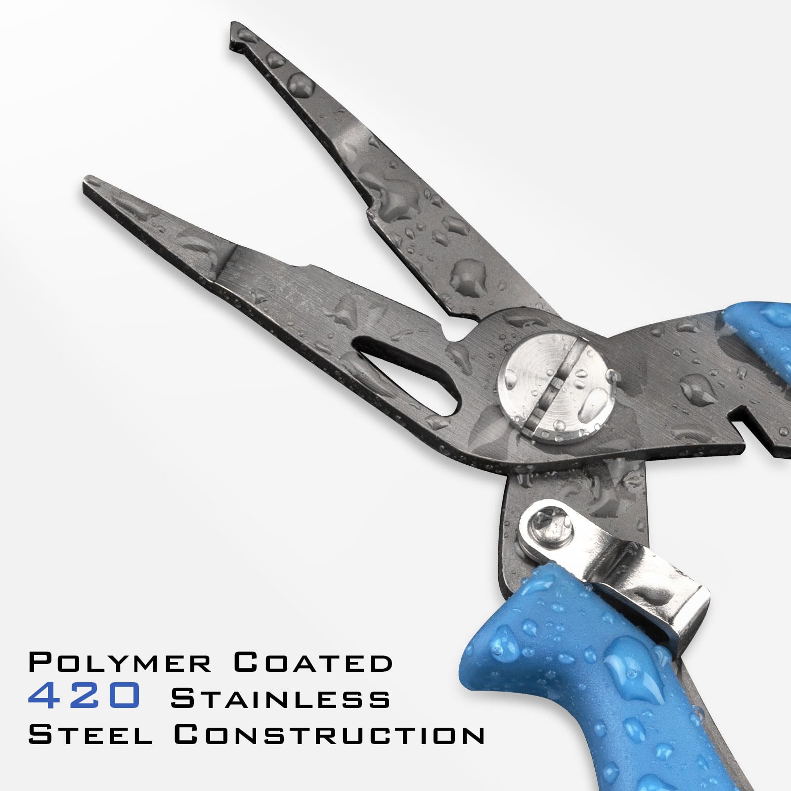 KastKing Intimidator Fishing Pliers - Corrosion Resistant Polymer Coated Fishing Tool with Tungsten Carbide Cutters for Saltwater Fishing | Perfect for Anglers, Boat Fishing & Offshore Adventures