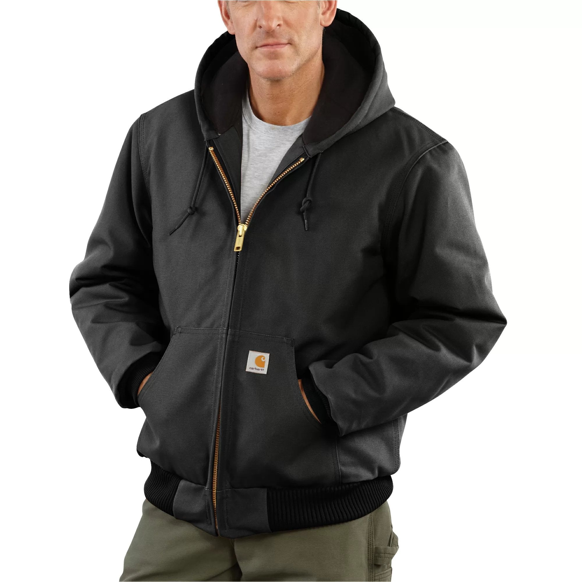 Carhartt® Duck Quilted Flannel Lined Jacket for Men - Warm Winter Work Jacket with Durable Duck Canvas - Perfect for Construction, Outdoor Jobs & Cold Weather Activities